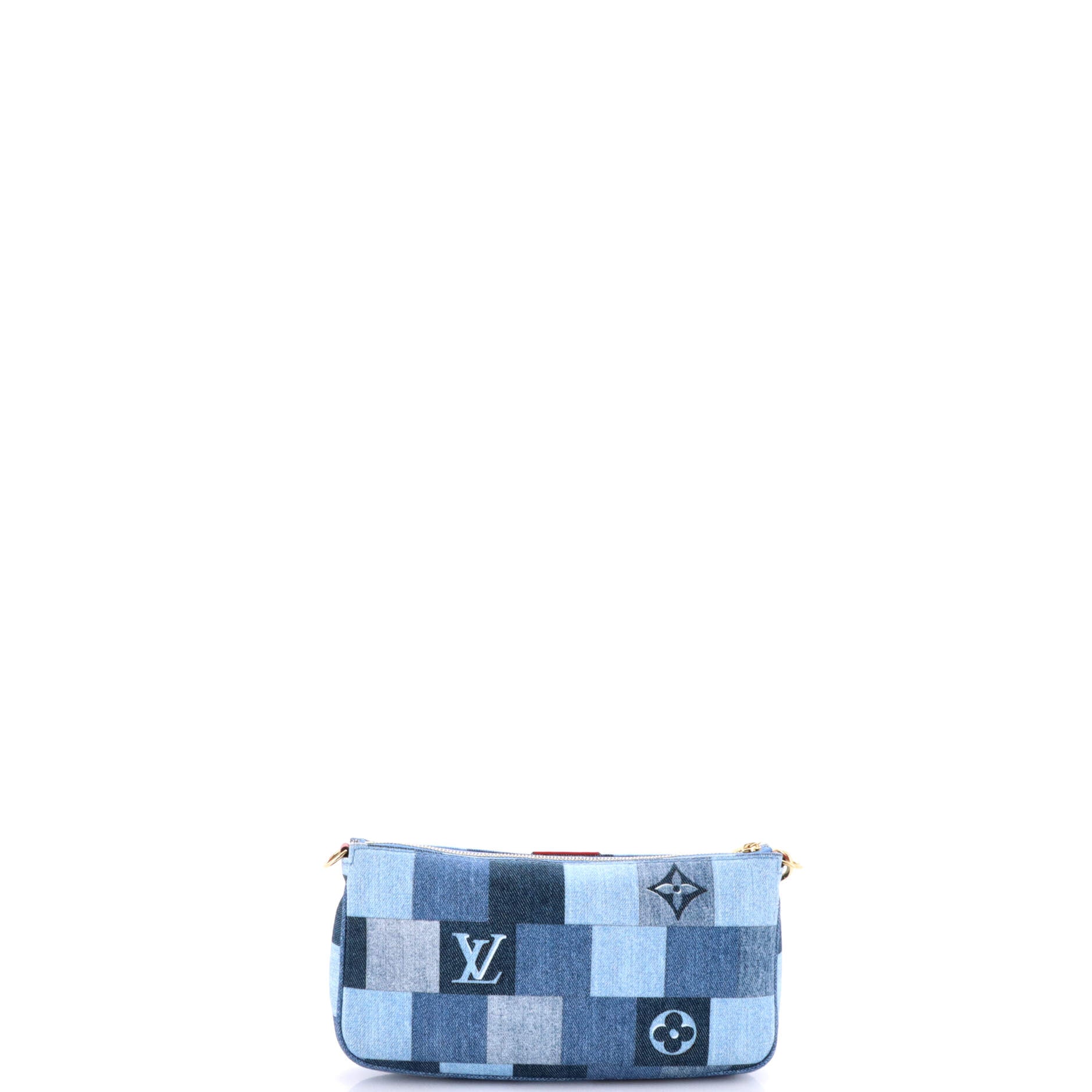 Multi Pochette Accessoires Damier and Monogram Patchwork Denim