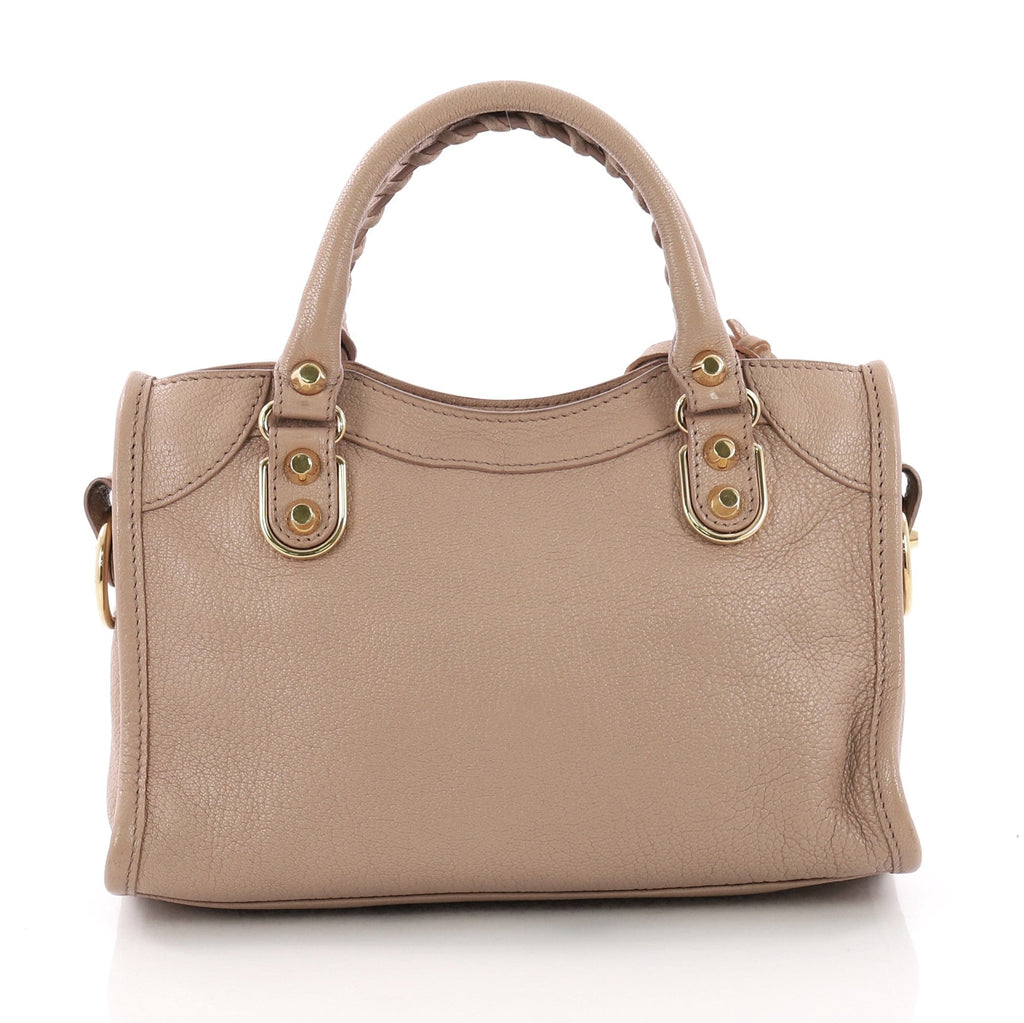 City Classic Studs Metallic Edge Handbag Leather Mini