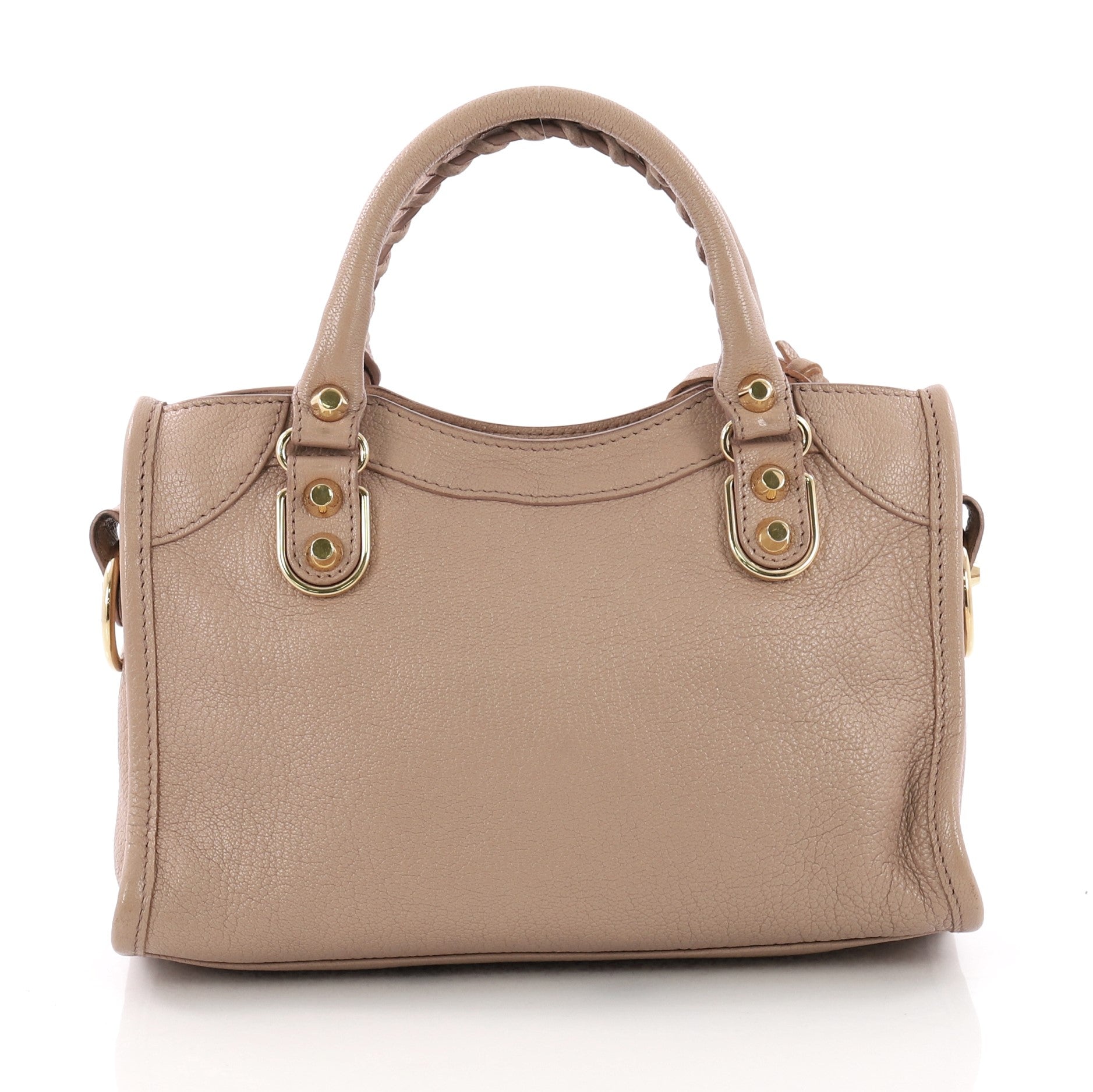 City Classic Studs Metallic Edge Handbag Leather Mini