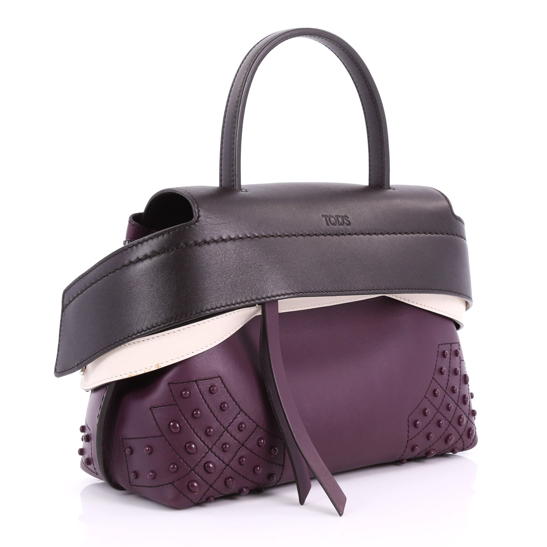 Studded Convertible Wave Bag Leather Mini