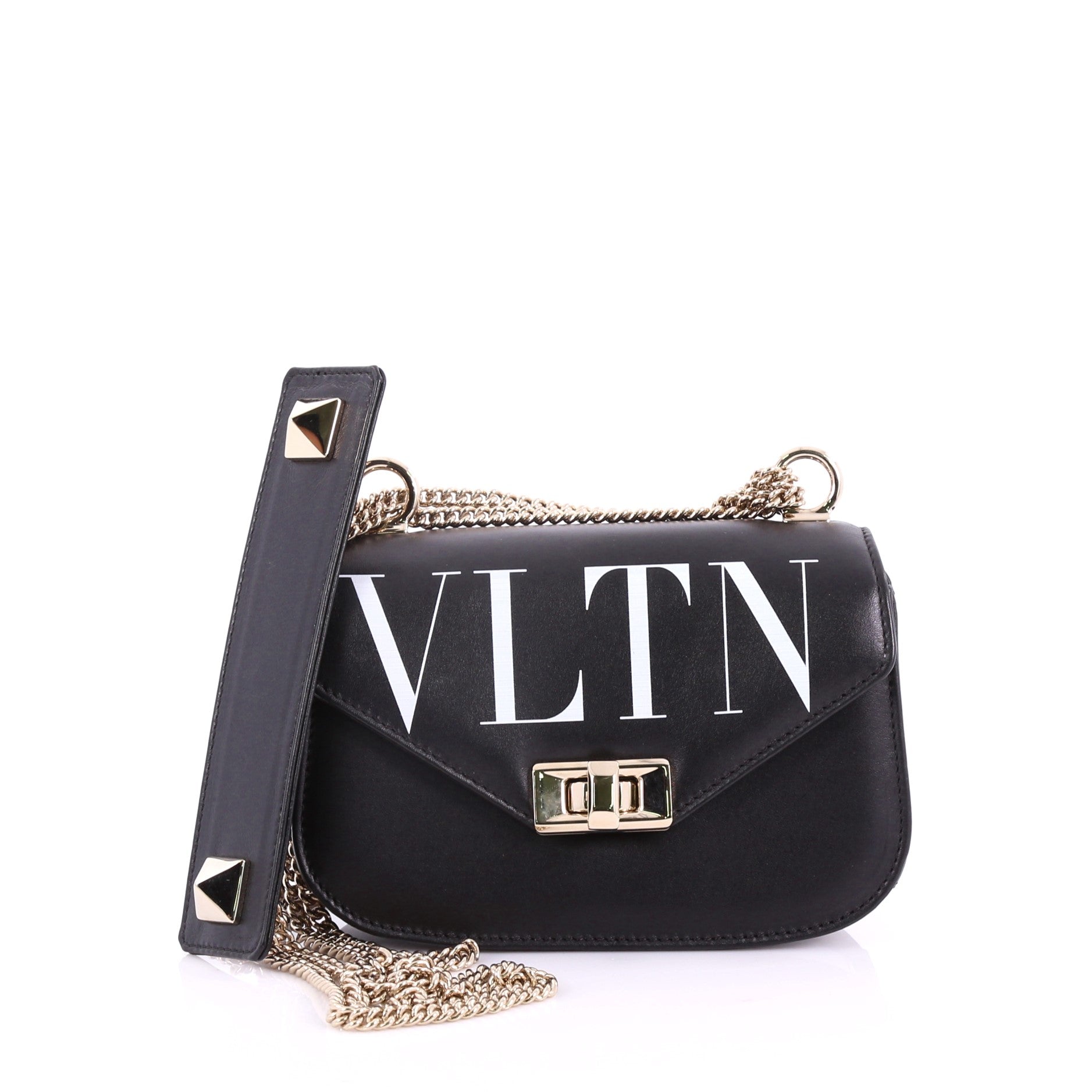 VLTN Flap Saddle Bag Printed Leather Mini