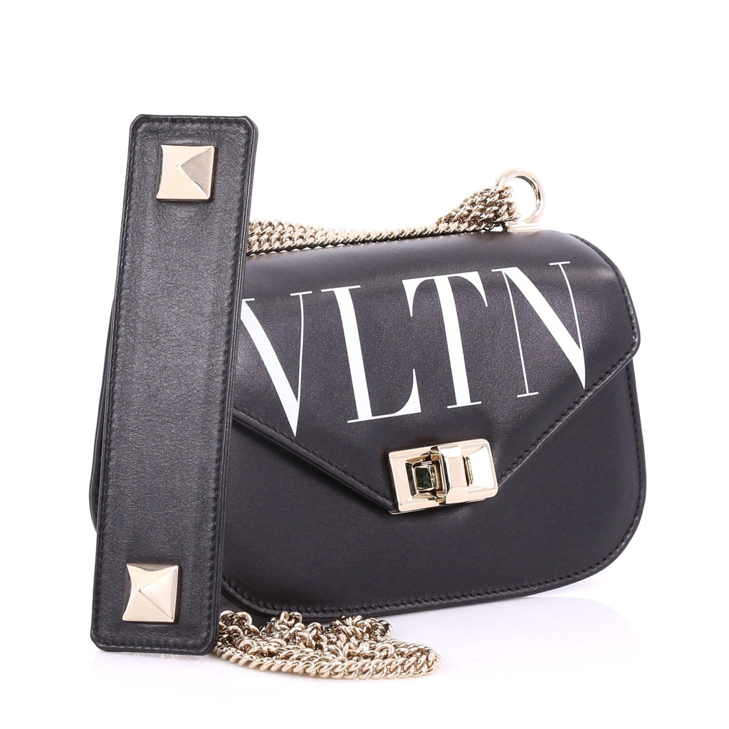 VLTN Flap Saddle Bag Printed Leather Mini