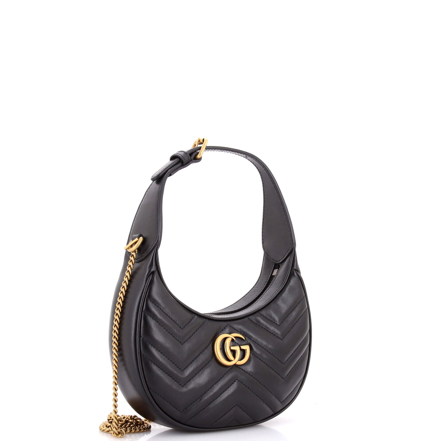 GG Marmont Half Moon Hobo Matelasse Leather Mini