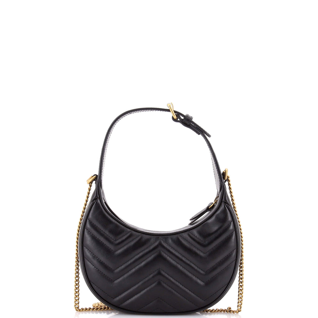 GG Marmont Half Moon Hobo Matelasse Leather Mini