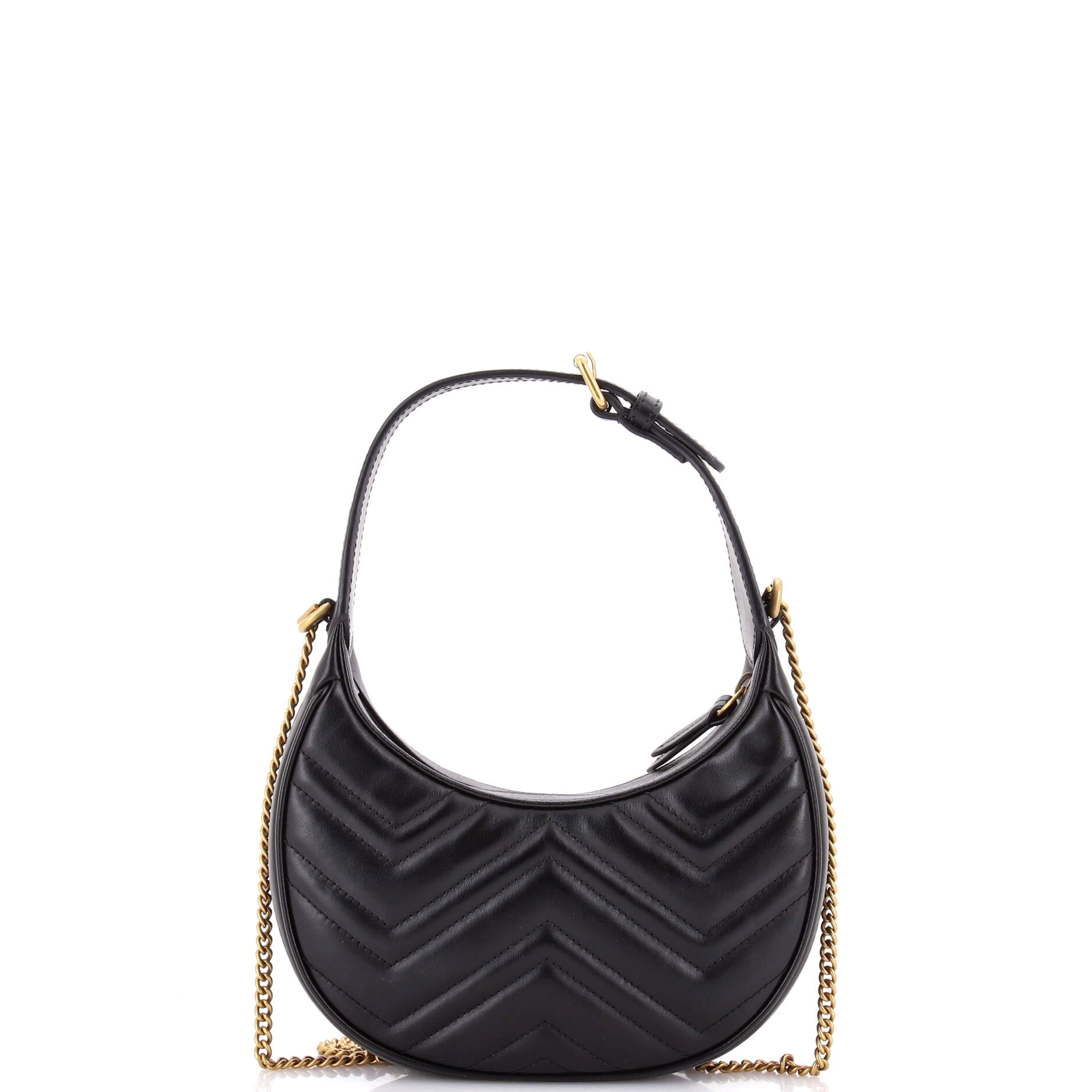 GG Marmont Half Moon Hobo Matelasse Leather Mini