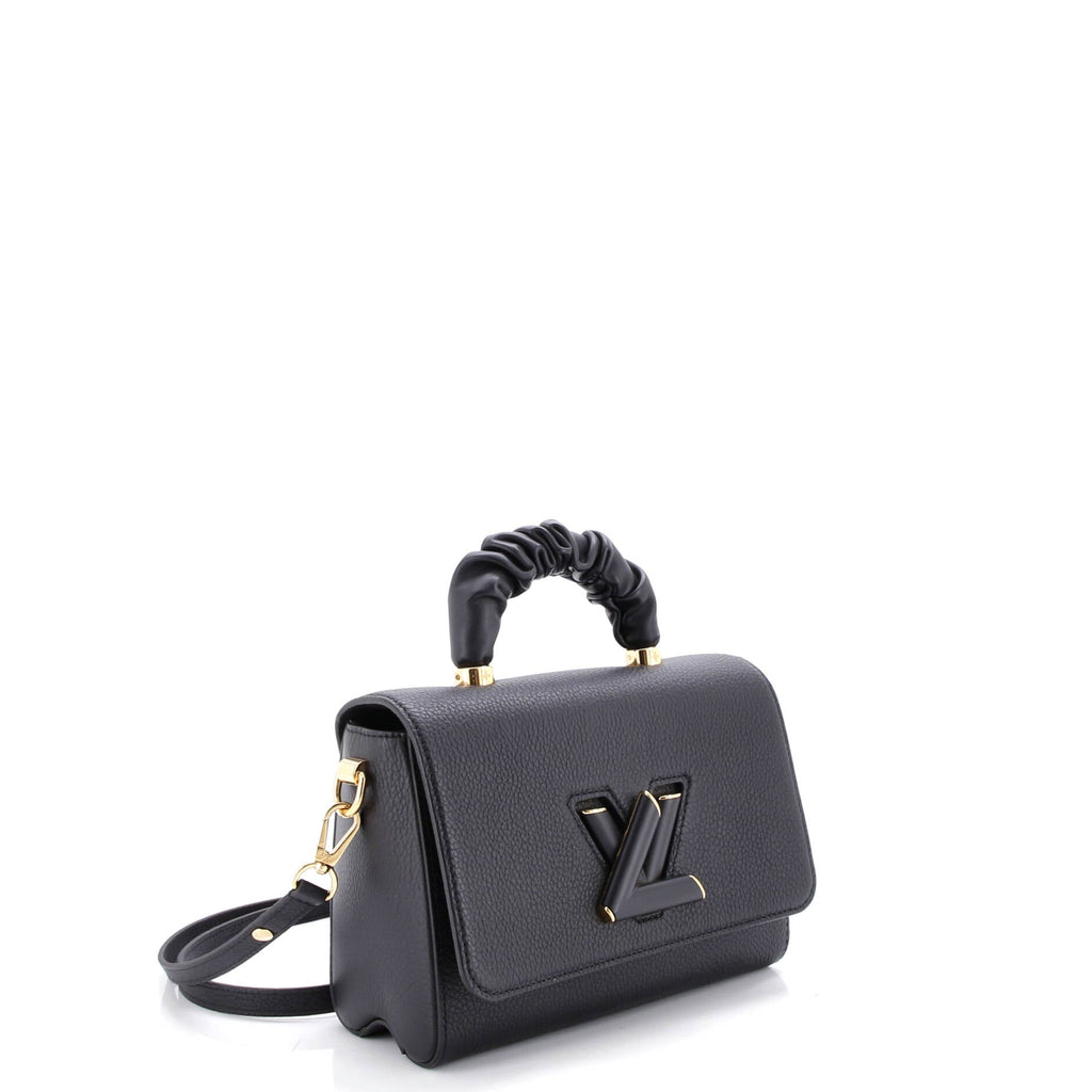 Twist Scrunchie Top Handle Bag Leather MM