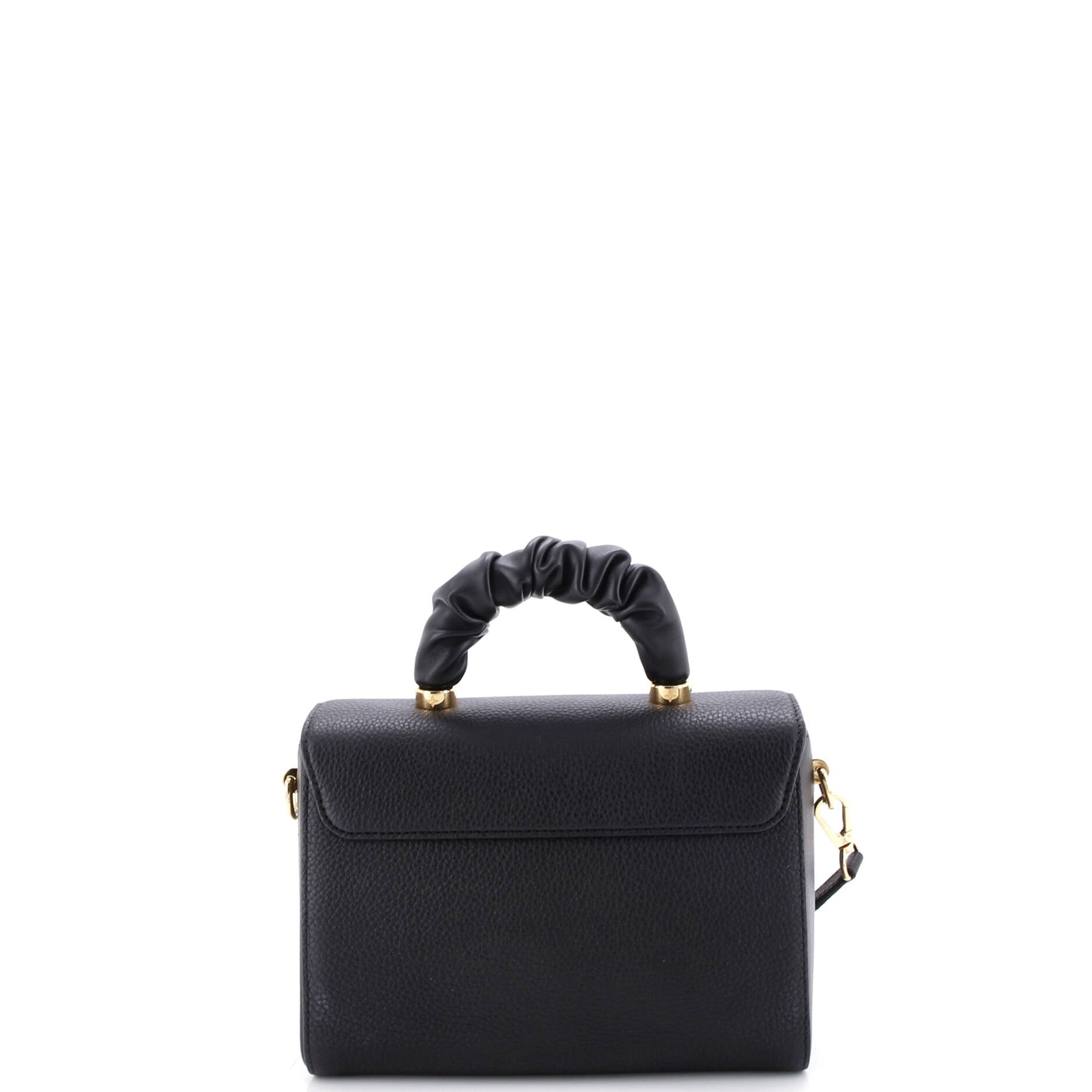 Twist Scrunchie Top Handle Bag Leather MM