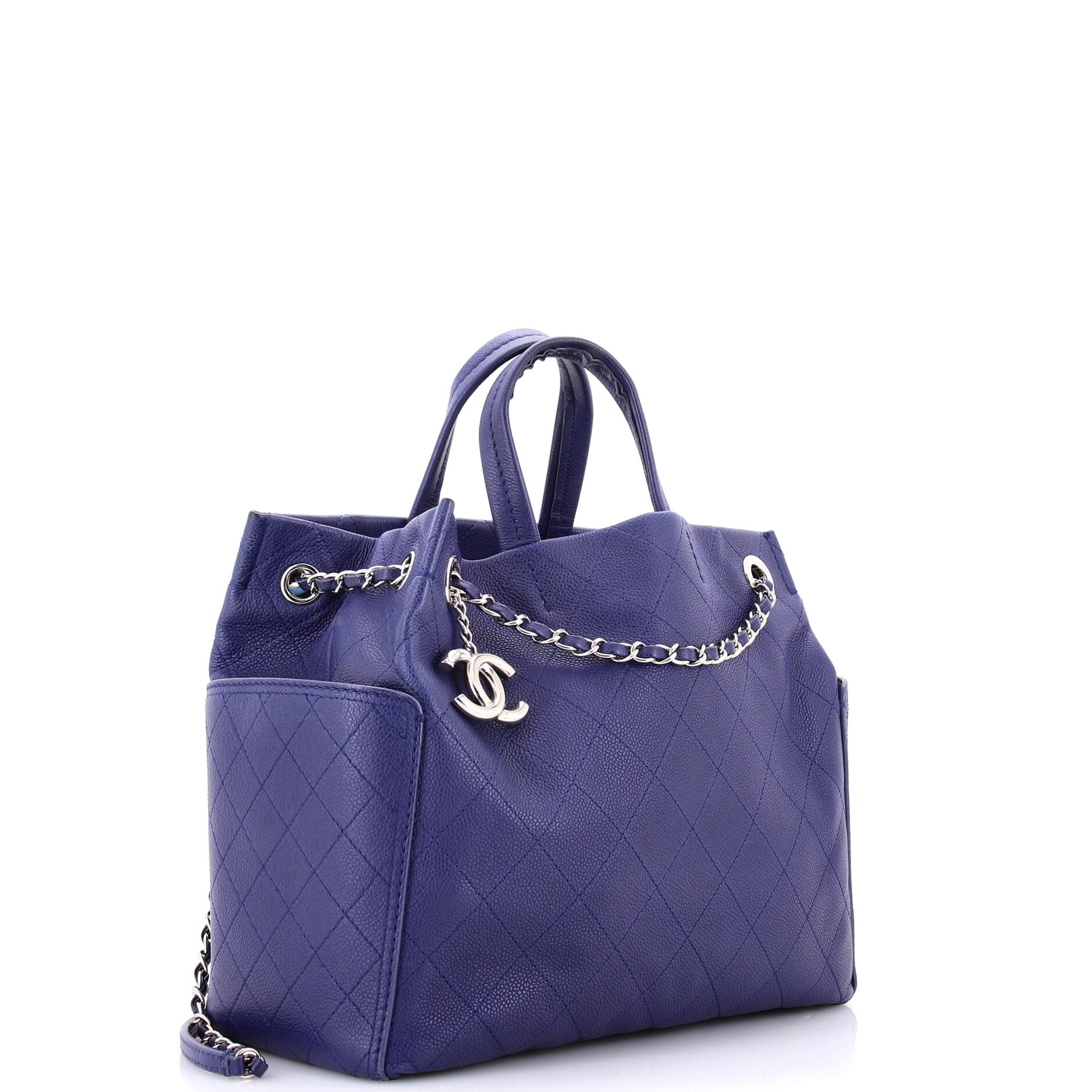 CC Pocket Tote Quilted Caviar Medium