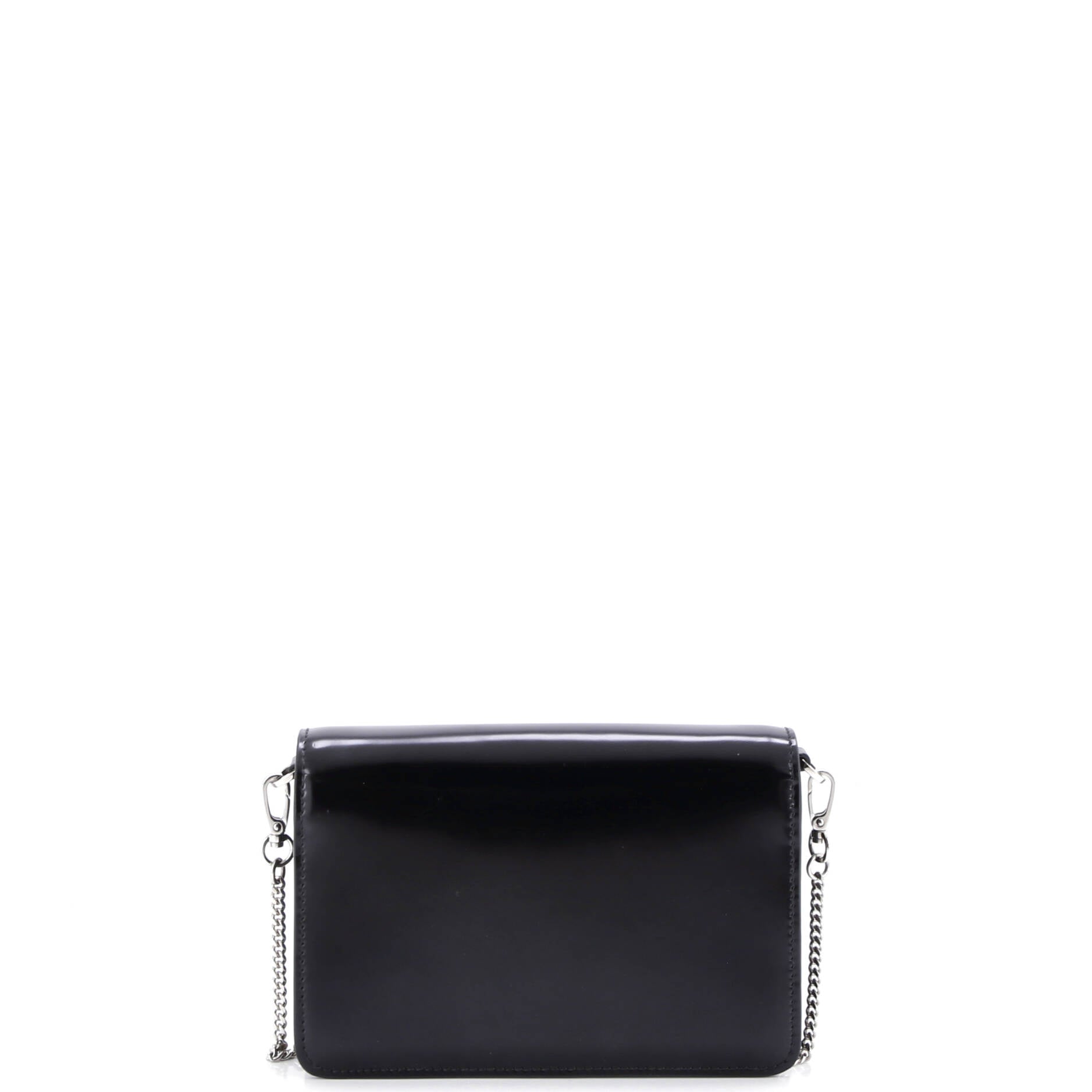 Maxi Triangle Logo Chain Flap Bag Brushed Leather Small