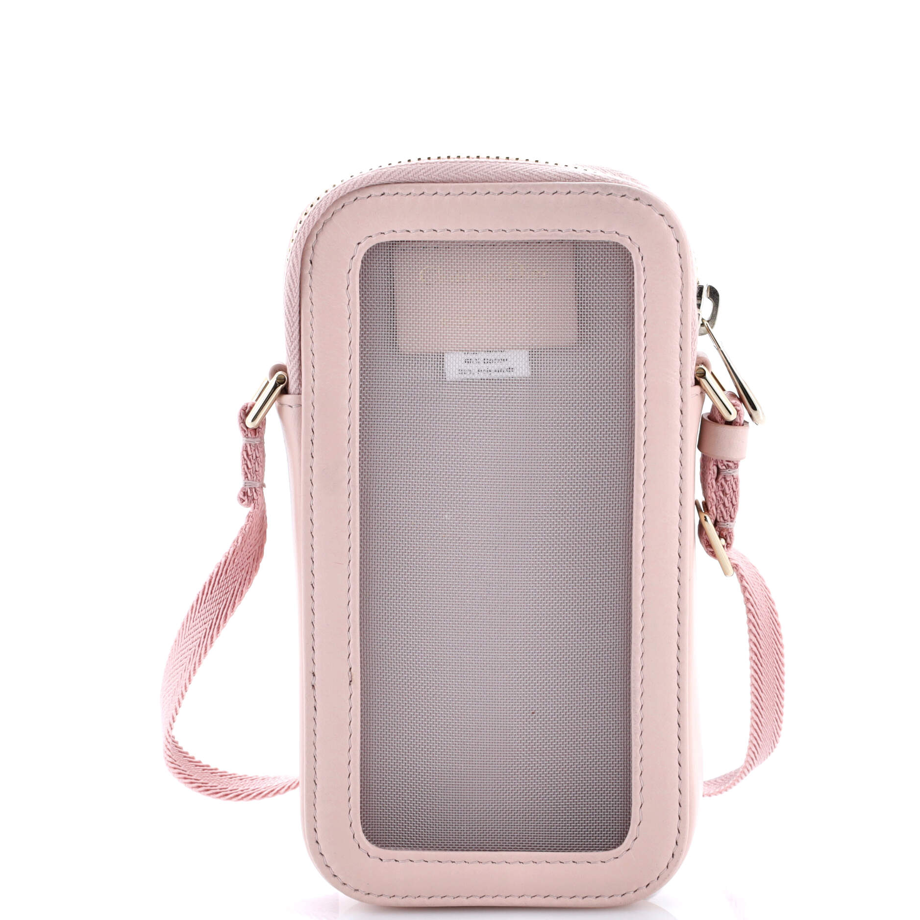 Zip Phone Holder Crossbody Bag Printed Canvas and Leather