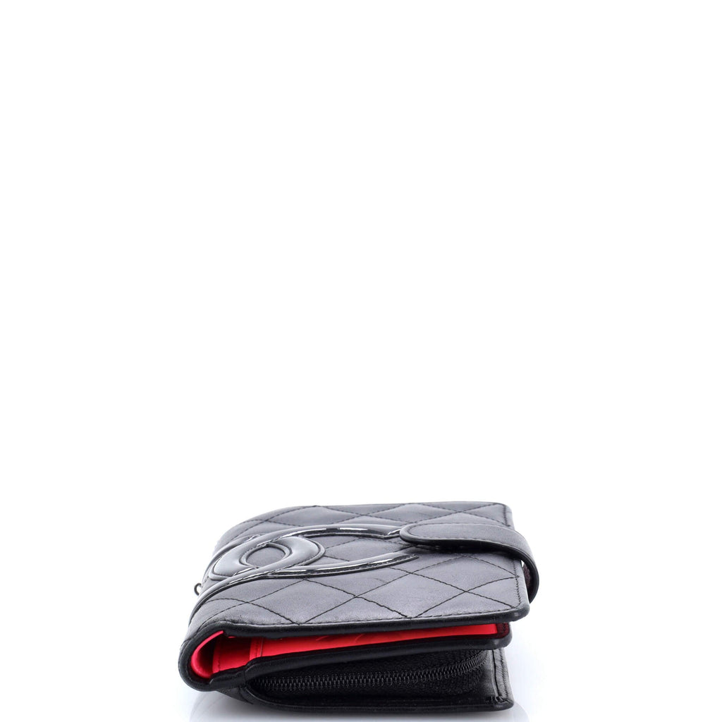 Cambon Zipped Pocket Wallet Quilted Lambskin Small