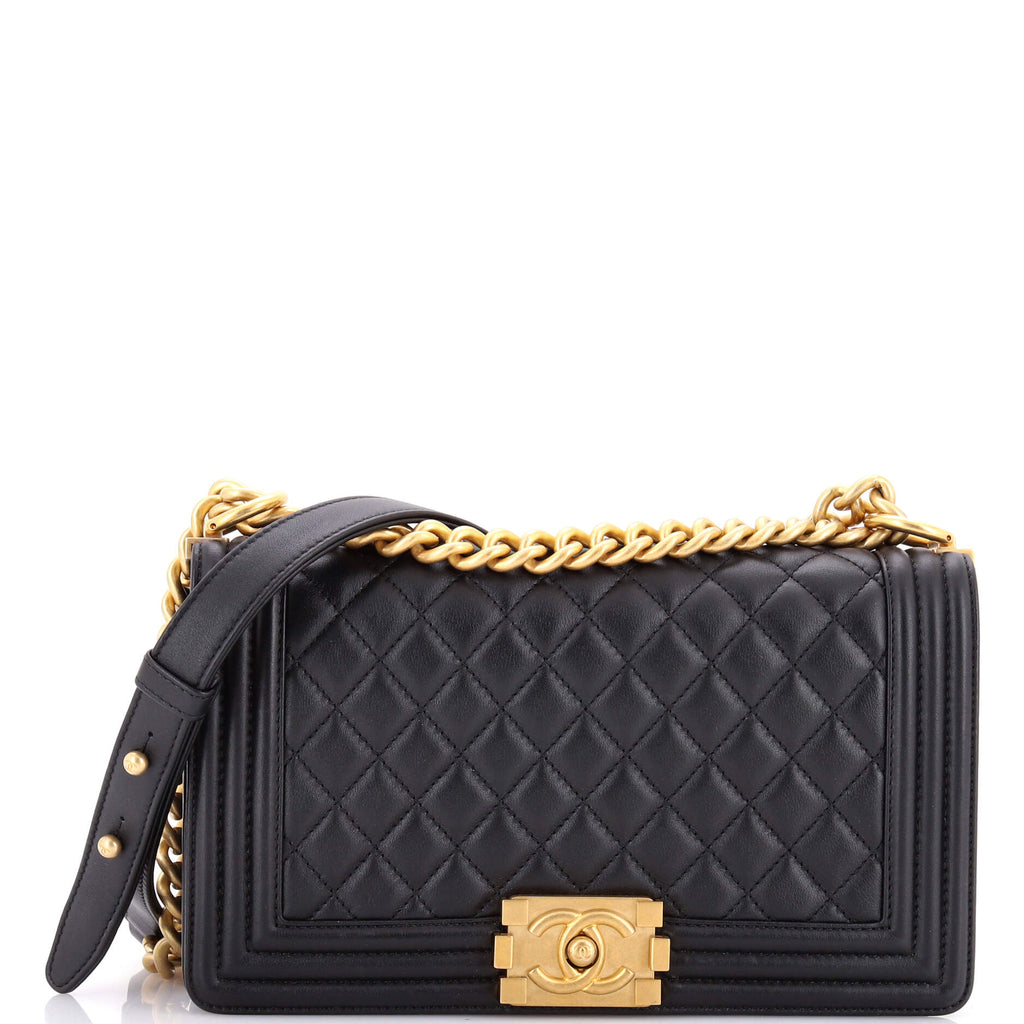 Boy Flap Bag Quilted Lambskin Old Medium