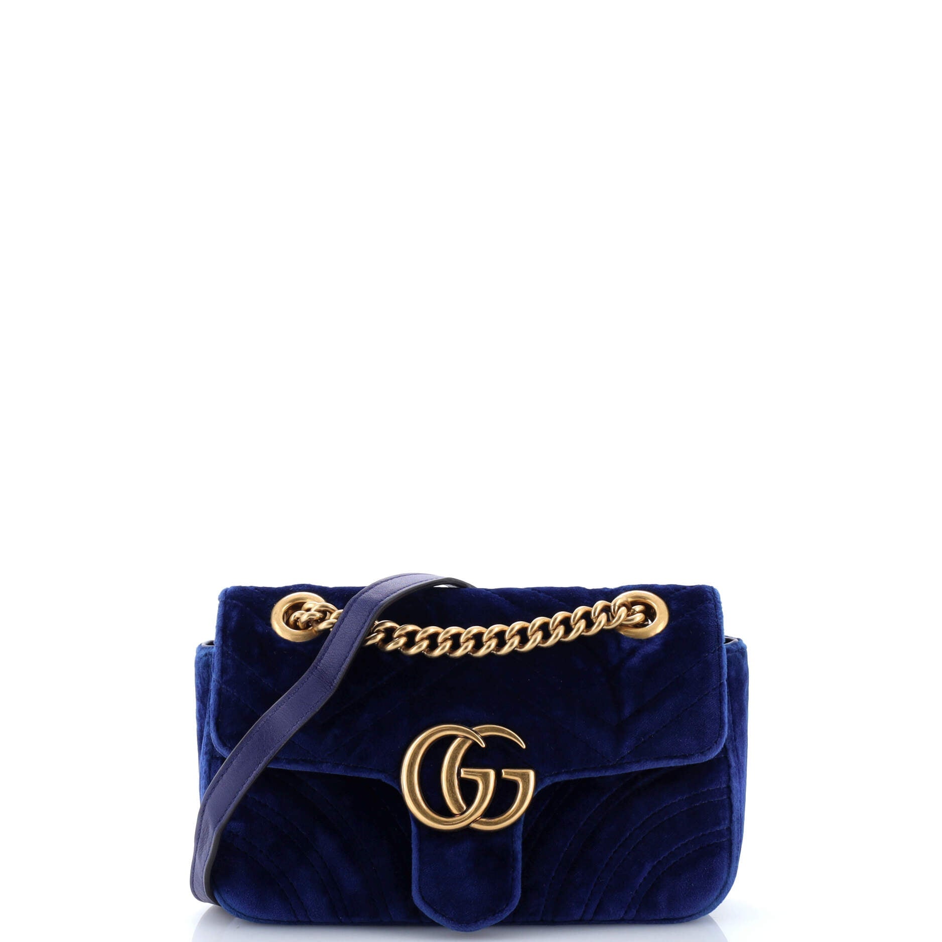 GG Marmont Flap Bag Matelasse Velvet Mini