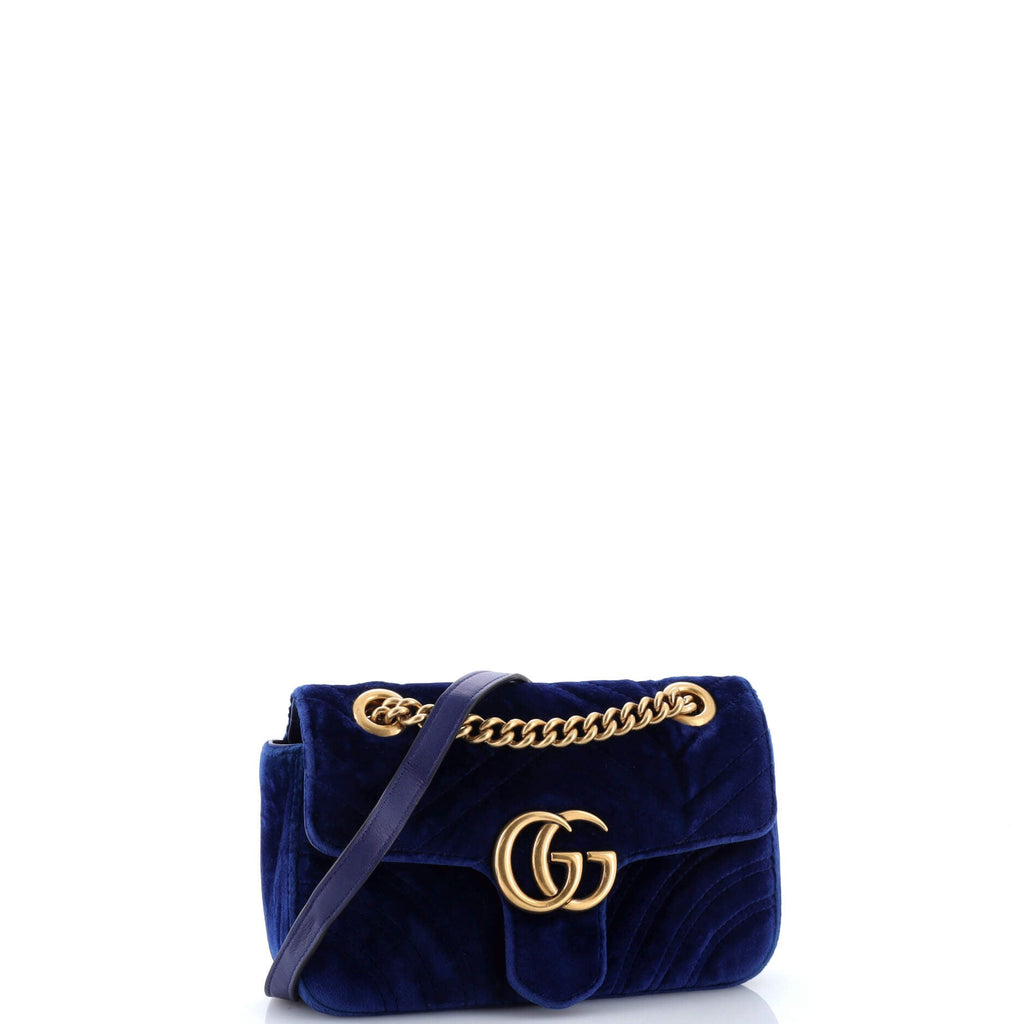 GG Marmont Flap Bag Matelasse Velvet Mini