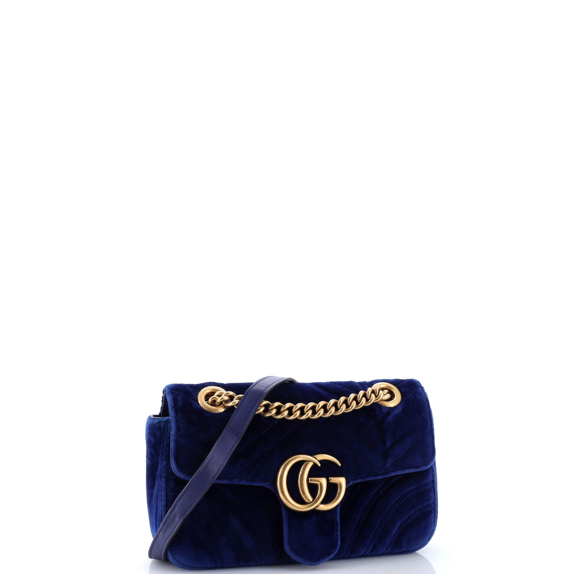 GG Marmont Flap Bag Matelasse Velvet Mini