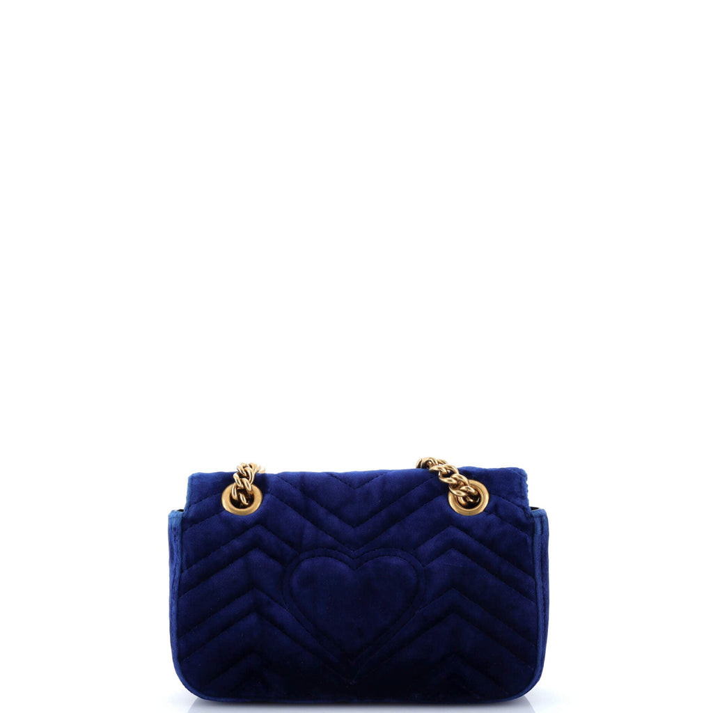 GG Marmont Flap Bag Matelasse Velvet Mini