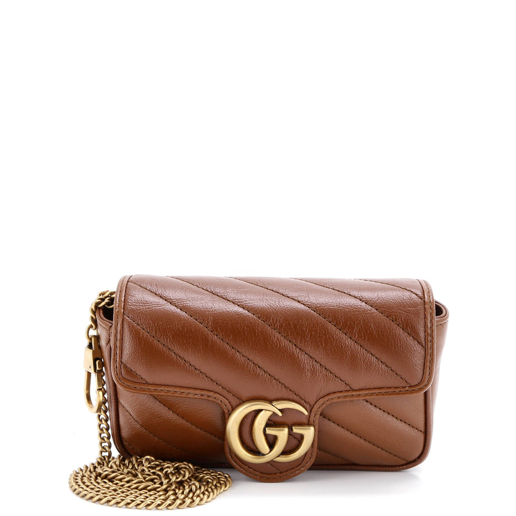 GG Marmont Flap Bag Diagonal Quilted Leather Super Mini