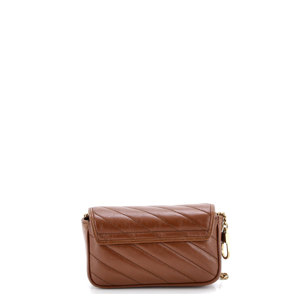 GG Marmont Flap Bag Diagonal Quilted Leather Super Mini