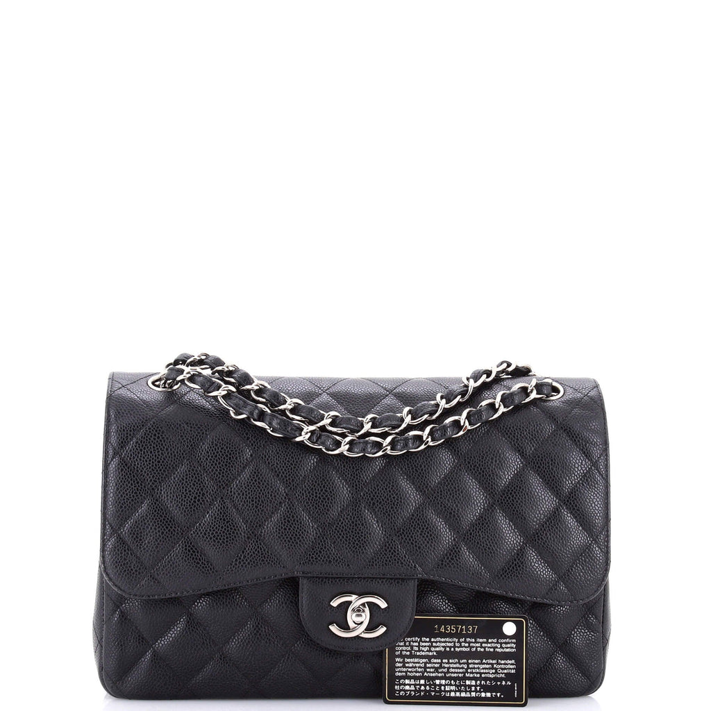 Classic Double Flap Bag Quilted Caviar Jumbo