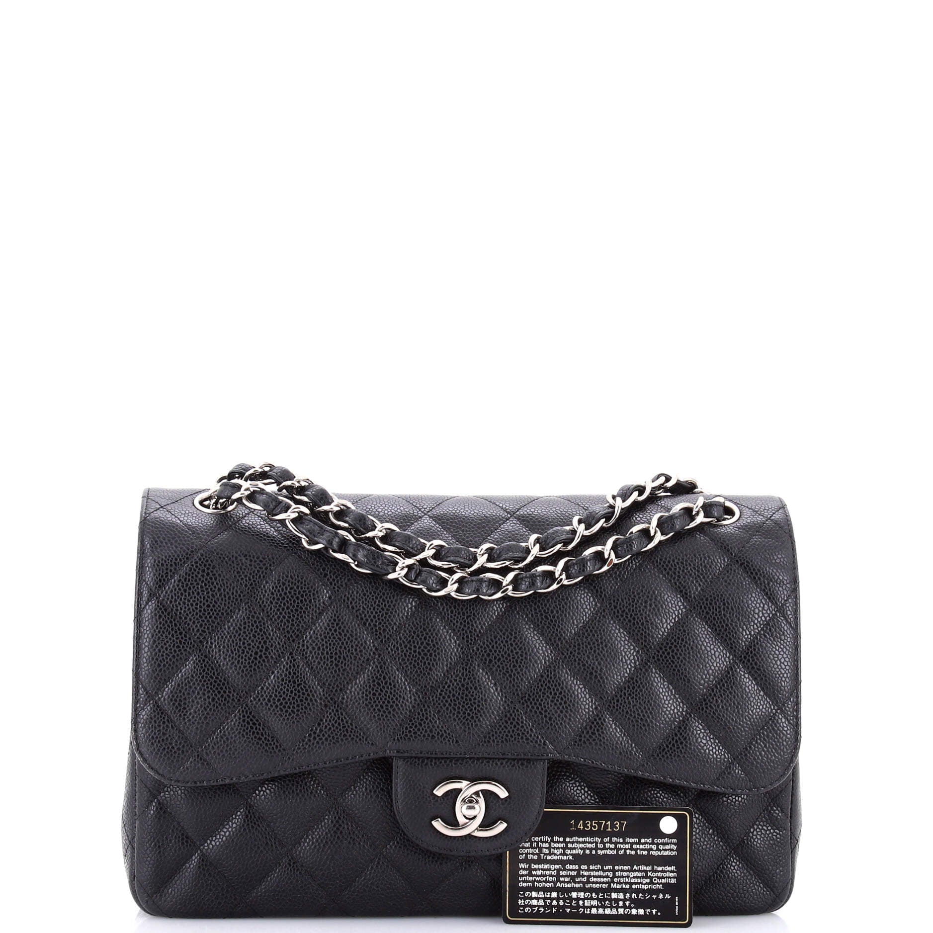 Classic Double Flap Bag Quilted Caviar Jumbo