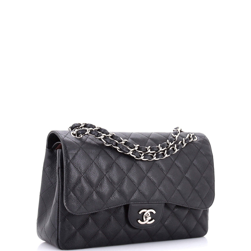 Classic Double Flap Bag Quilted Caviar Jumbo