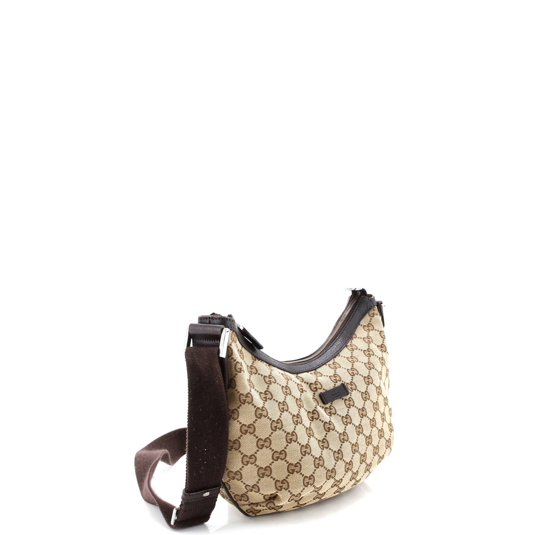 Saddle Zip Messenger Bag GG Canvas with Leather Medium