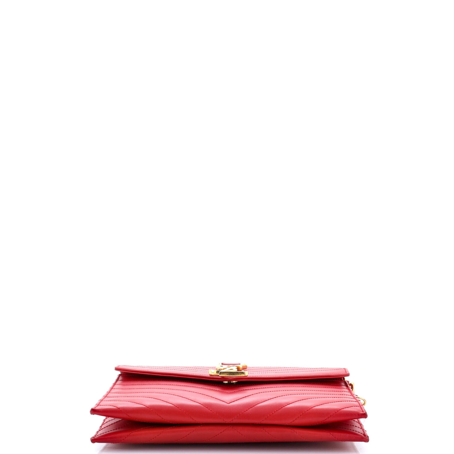 Classic Monogram Envelope Chain Bag Matelasse Chevron Leather Medium