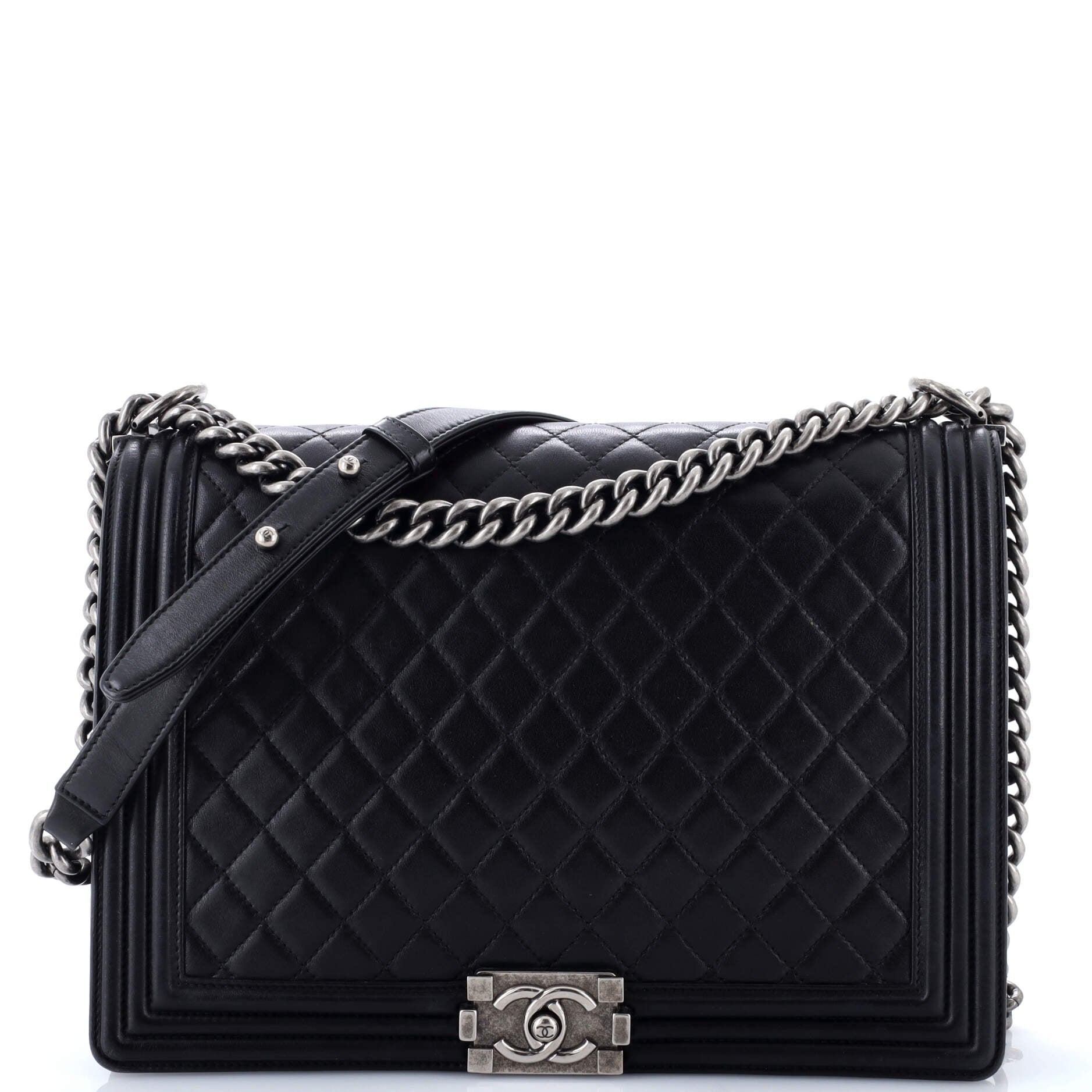 Boy Flap Bag Quilted Calfskin Large