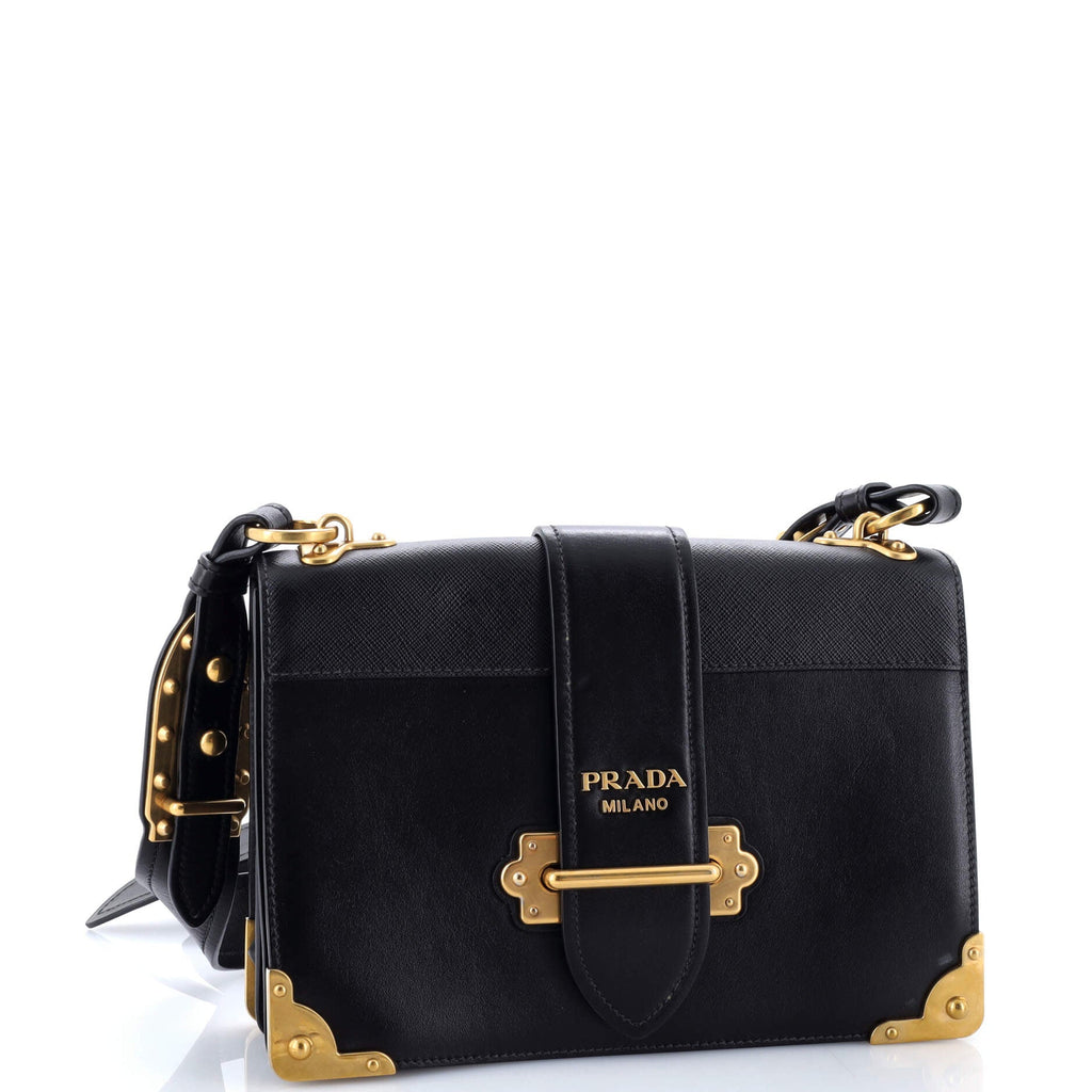 Cahier Crossbody Bag Leather and Saffiano Leather Large