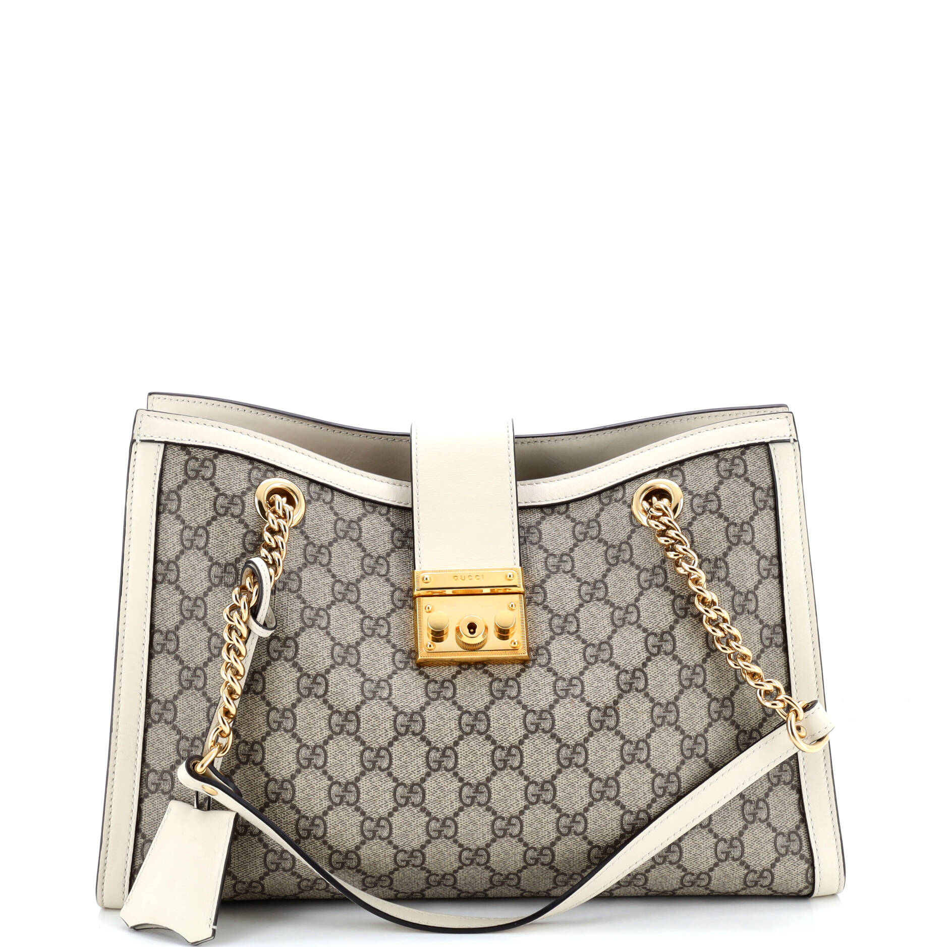 Padlock Chain Tote GG Coated Canvas with Leather Medium