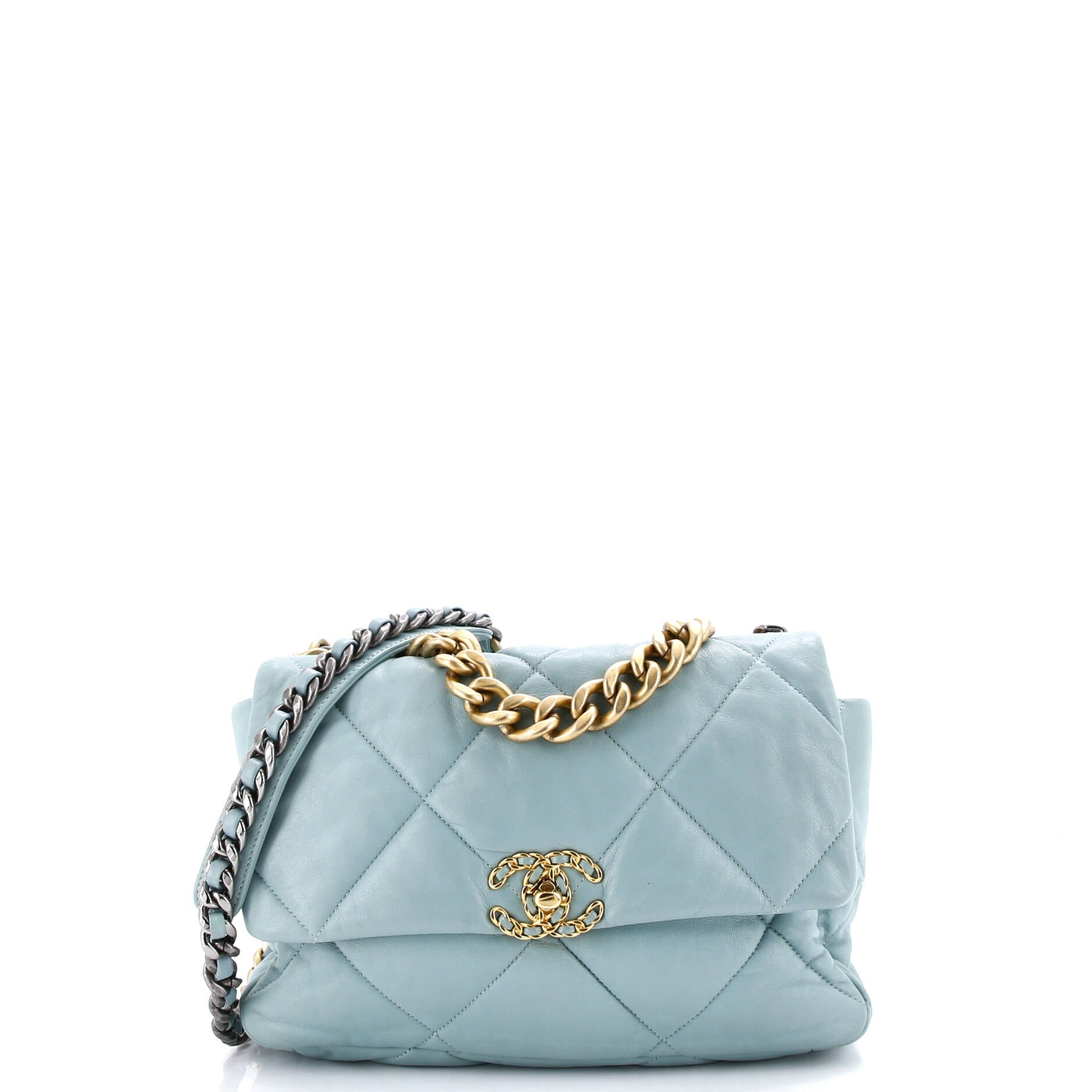 19 Flap Bag Quilted Leather Large