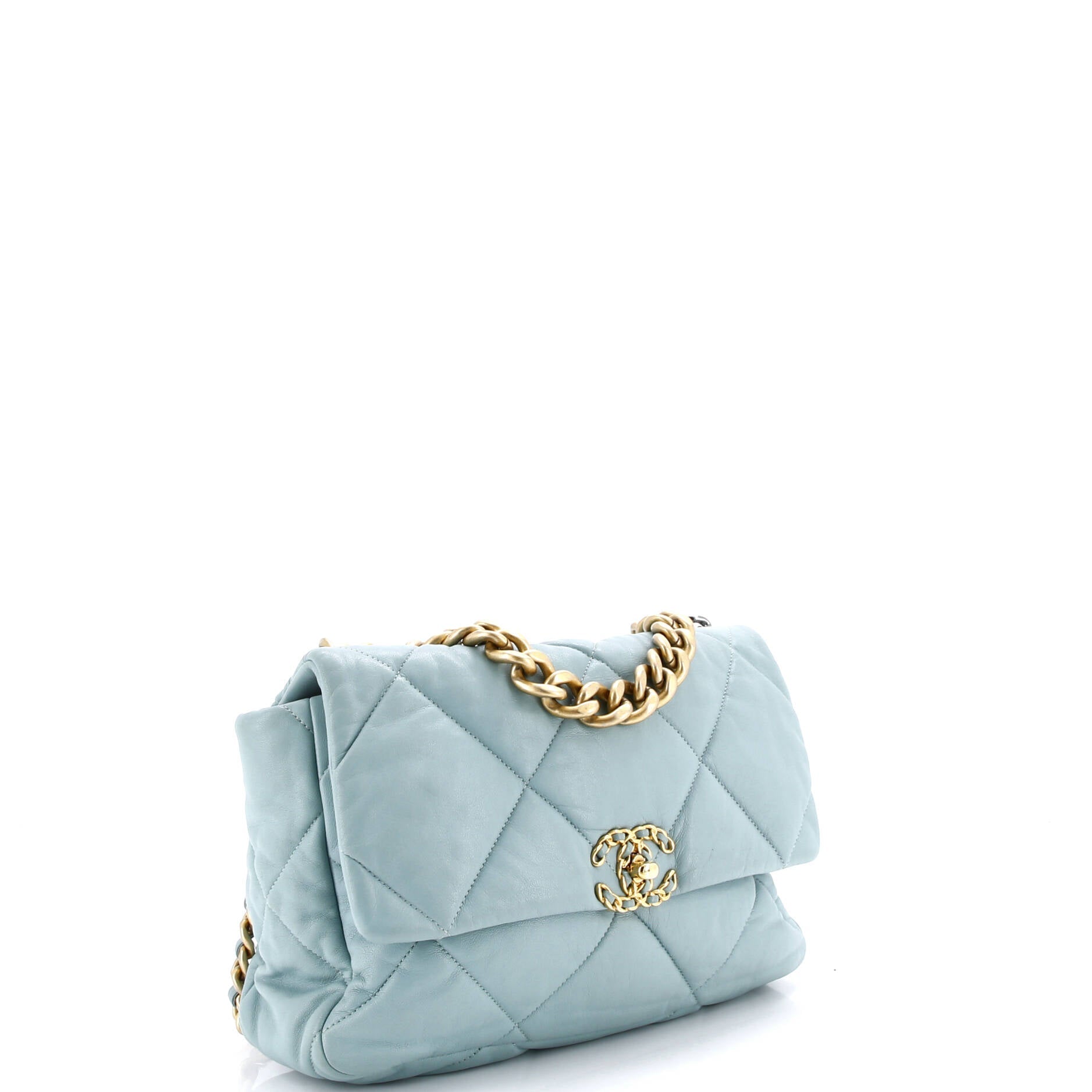 19 Flap Bag Quilted Leather Large