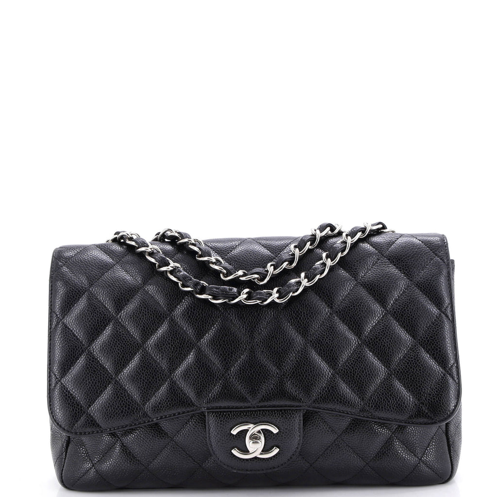 Classic Single Flap Bag Quilted Caviar Jumbo
