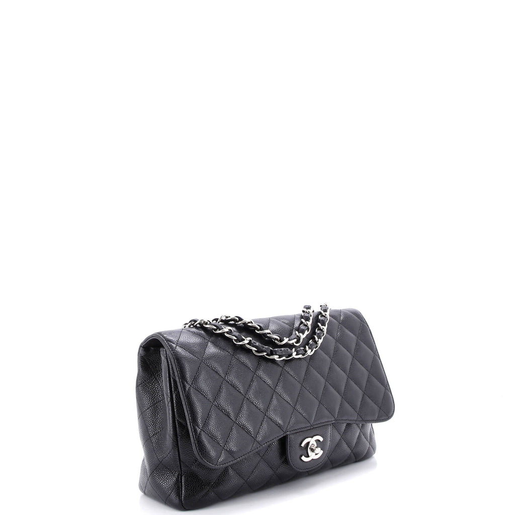 Classic Single Flap Bag Quilted Caviar Jumbo