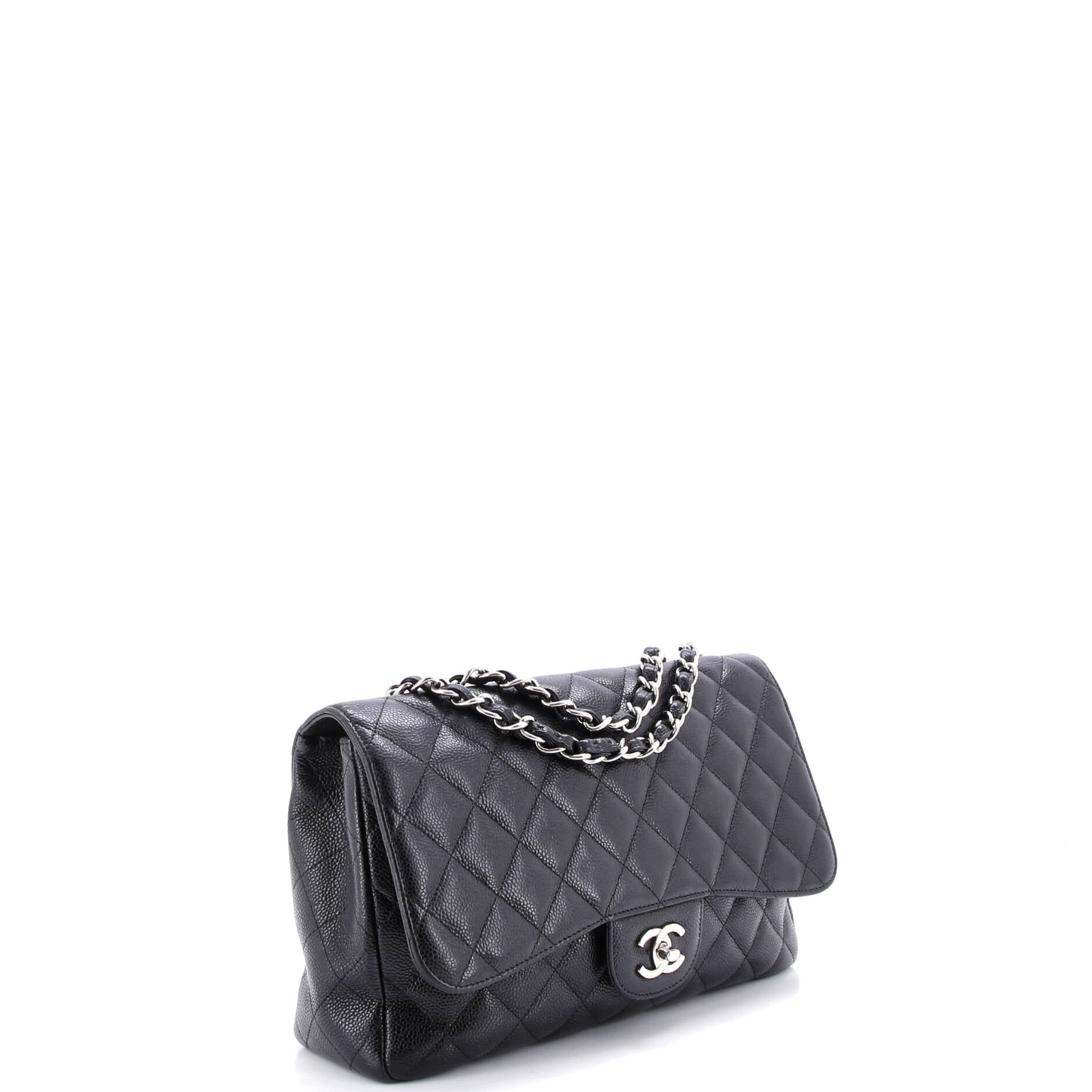 Classic Single Flap Bag Quilted Caviar Jumbo