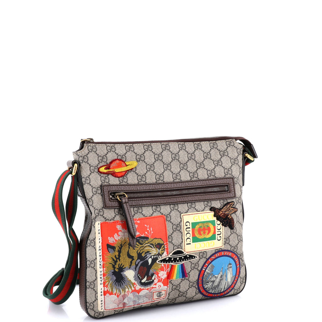 Courrier Zip Messenger GG Coated Canvas with Applique Medium