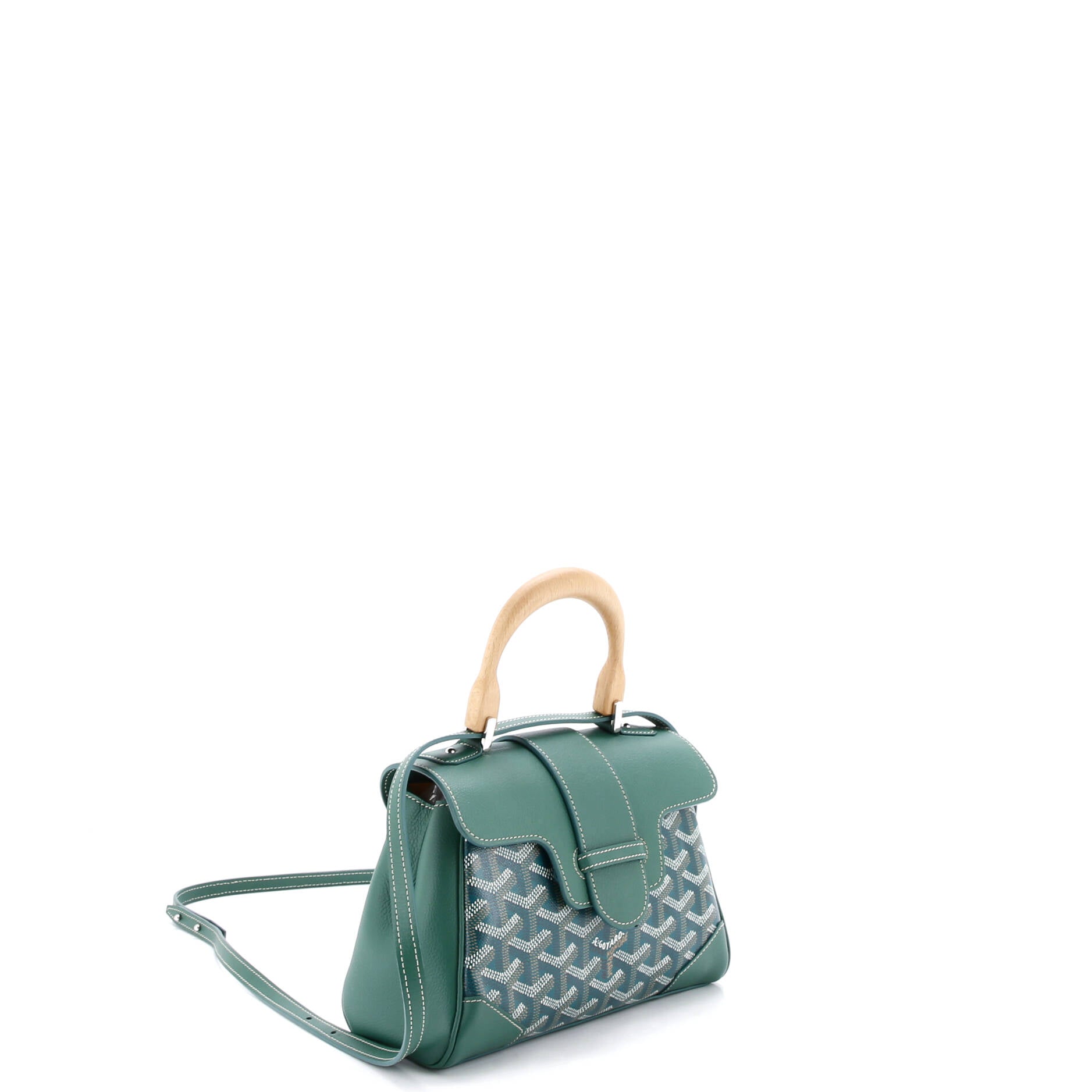 Saigon Top Handle Bag Coated Canvas with Leather Mini