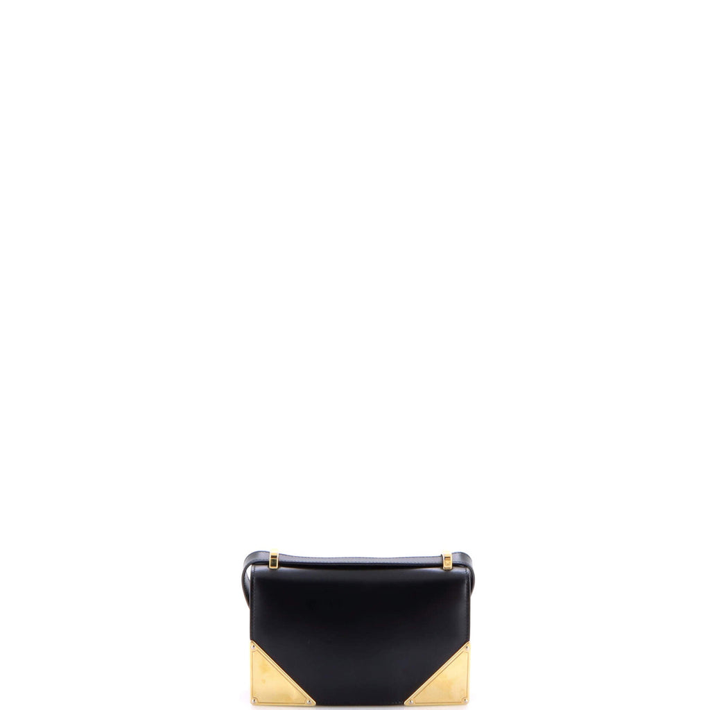 Triangle Metal Plate Shoulder Bag City Calf Small