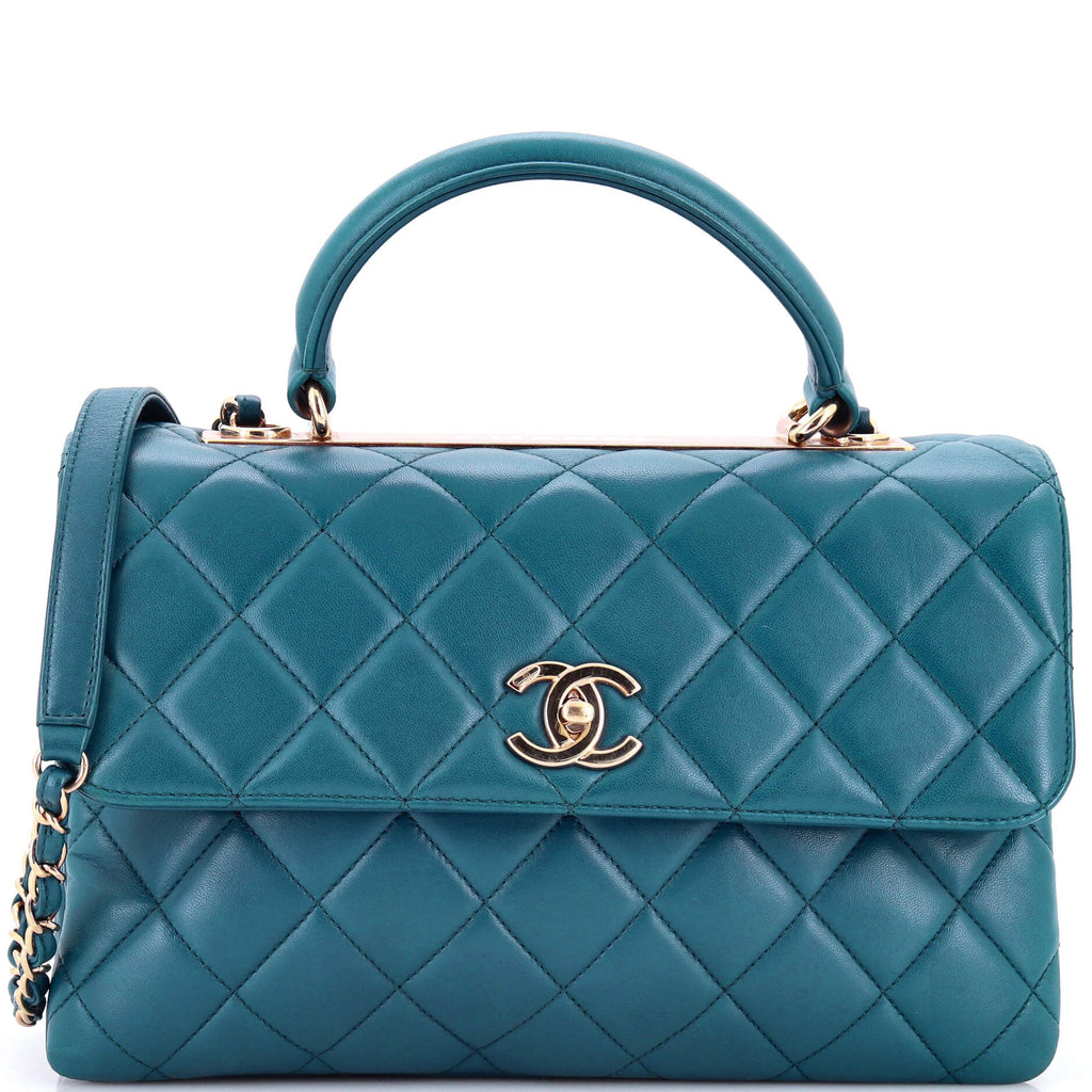 Trendy CC Top Handle Bag Quilted Lambskin Medium