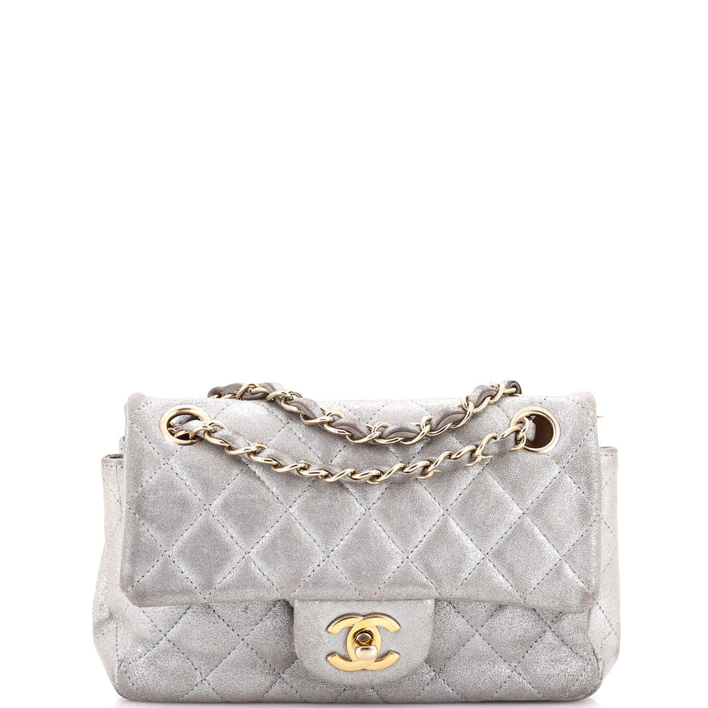 Classic Single Flap Bag Quilted Iridescent Calfskin Mini