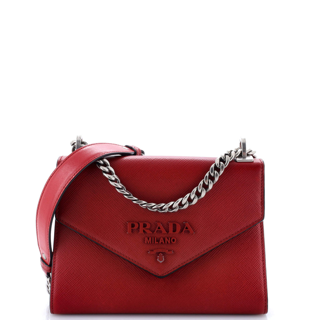 Monochrome Shoulder Bag Saffiano Leather Small