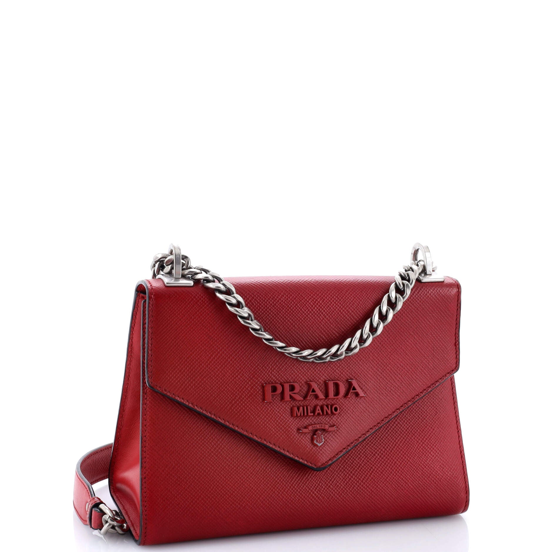 Monochrome Shoulder Bag Saffiano Leather Small