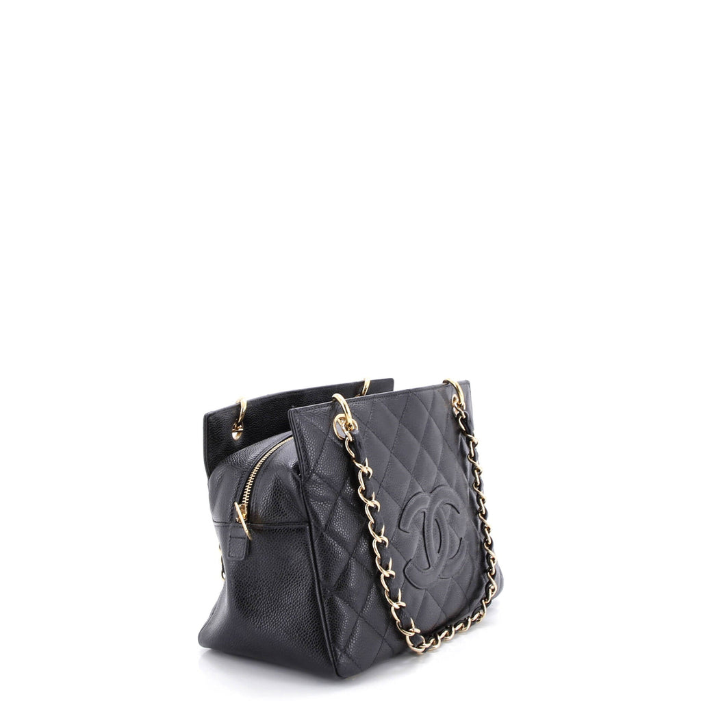 Petite Timeless Tote Quilted Caviar