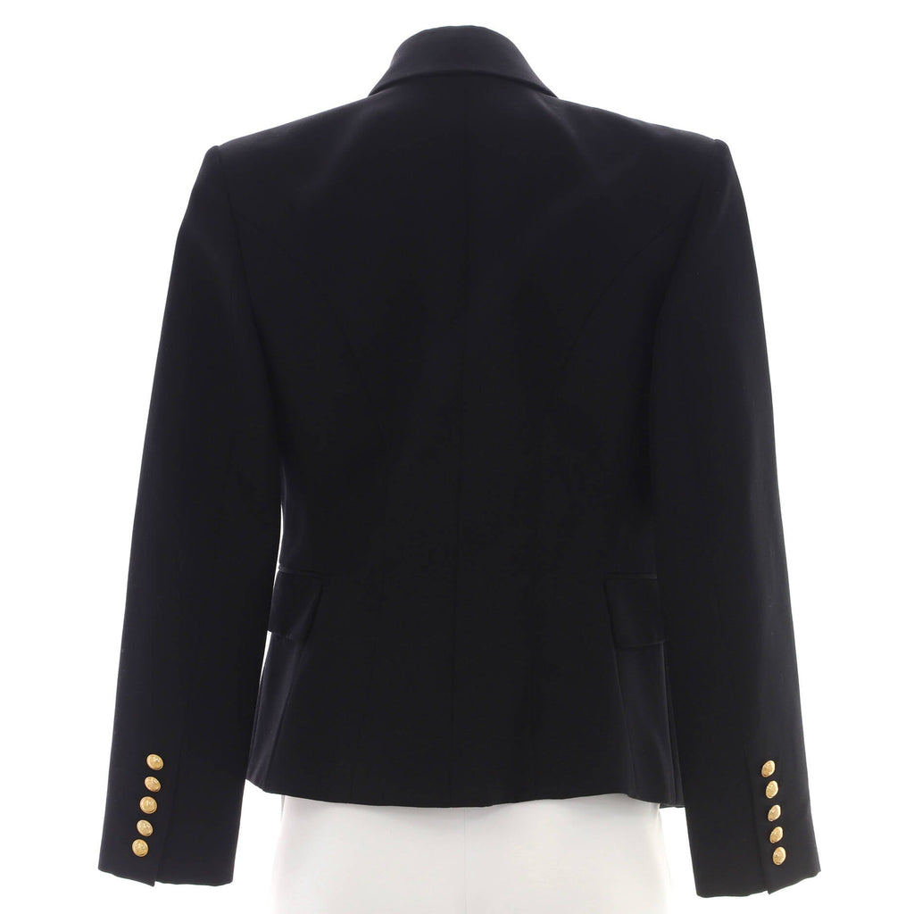 Women's Crystal Button Double Breasted Blazer Wool
