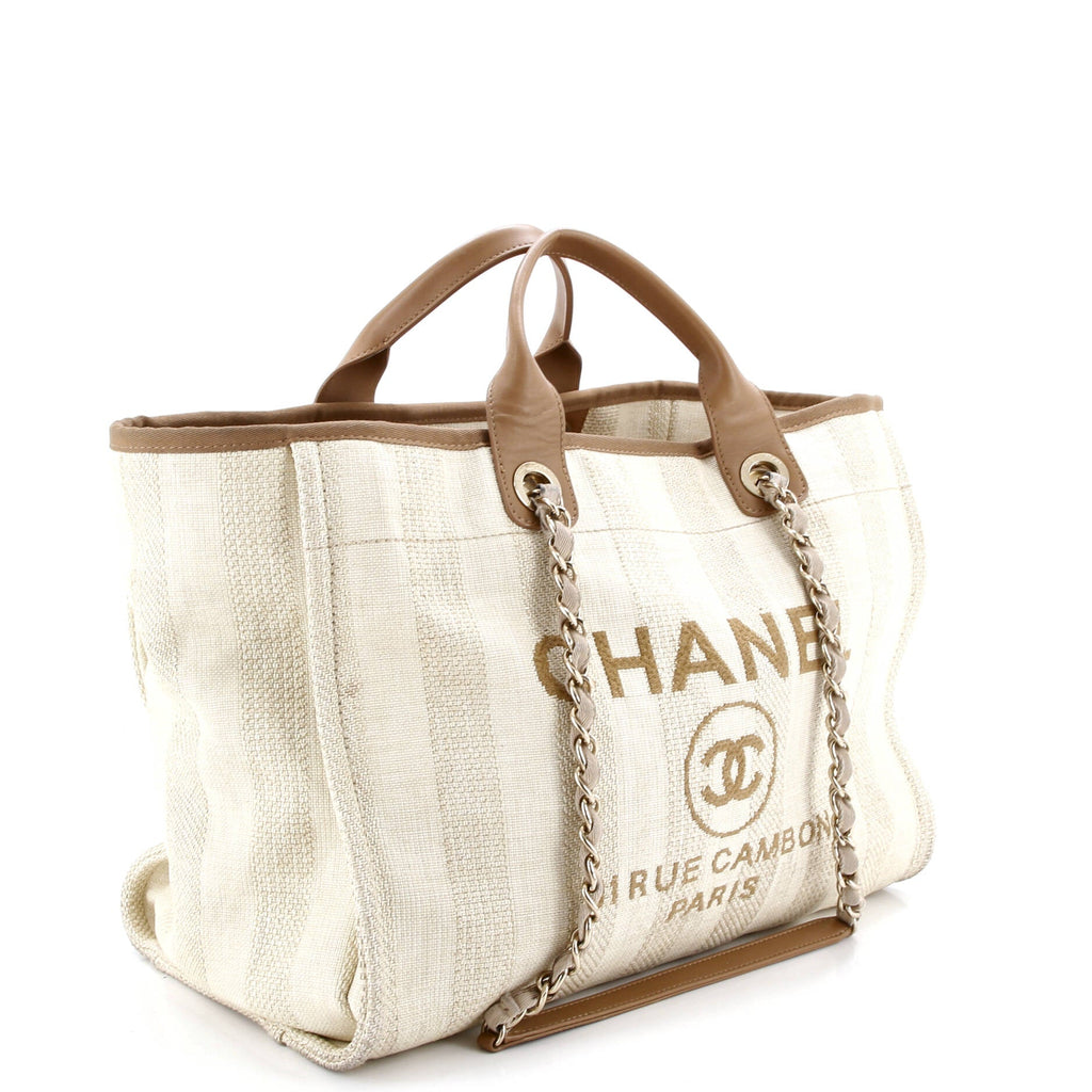 Deauville Tote Striped Mixed Fibers Medium