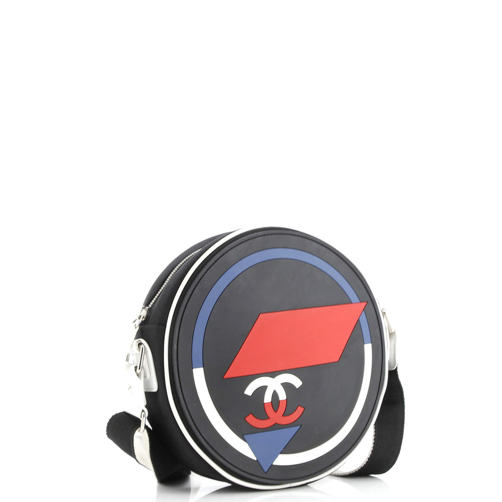 Airlines Round Crossbody Bag Canvas and Rubber