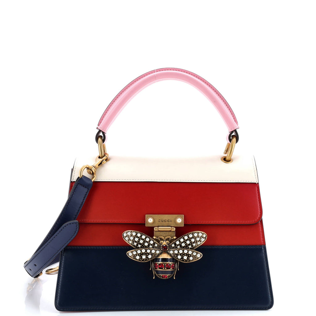 Queen Margaret Top Handle Bag Colorblock Leather Small