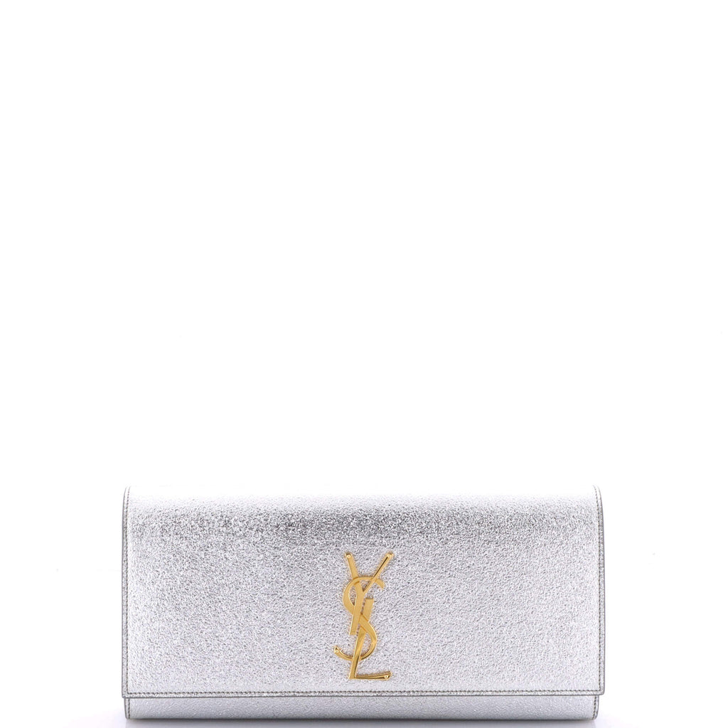 Classic Monogram Clutch Metallic Calfskin Long