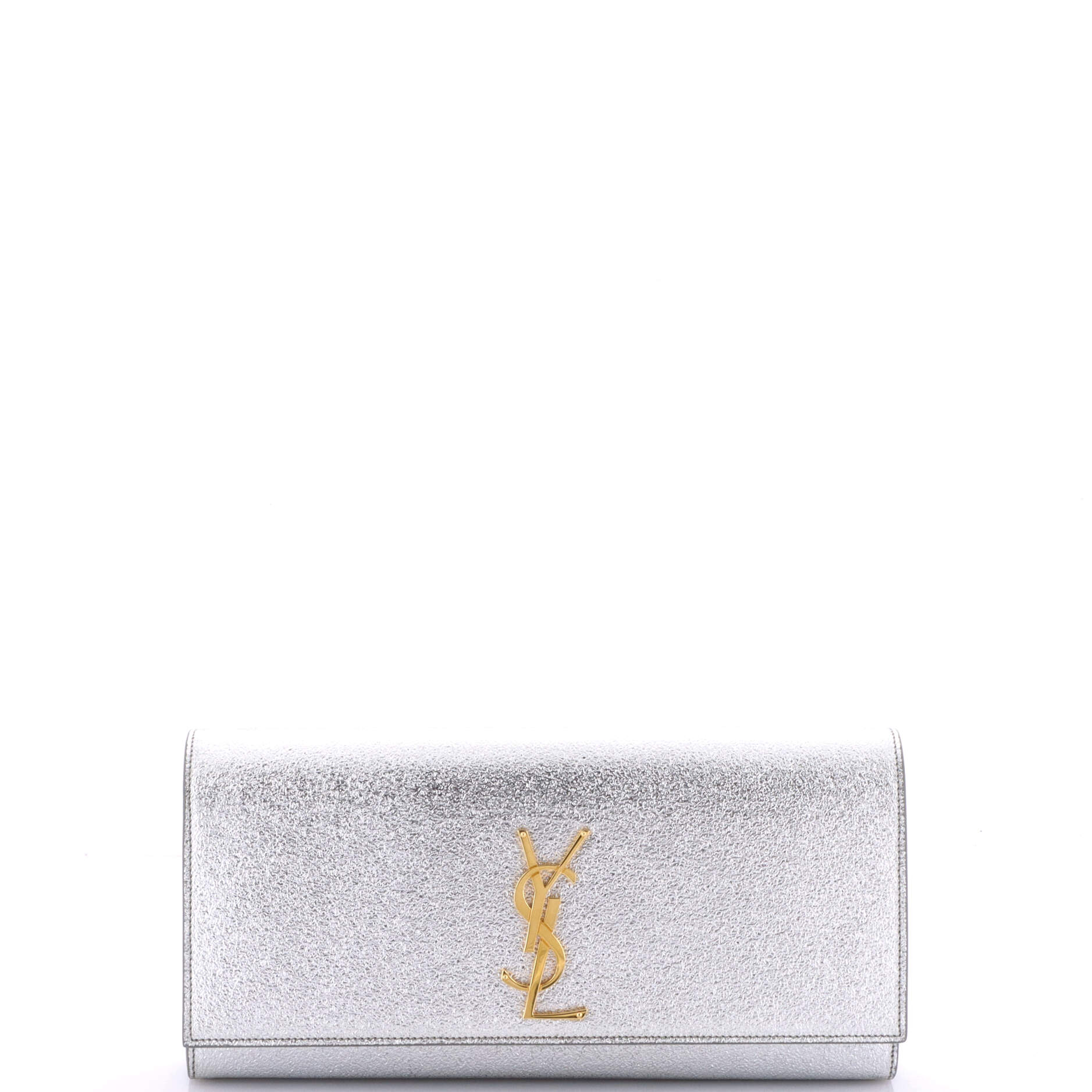 Classic Monogram Clutch Metallic Calfskin Long
