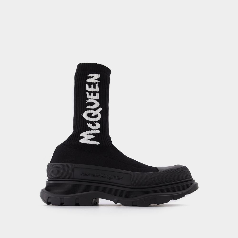 Men's Sock Boots in Black